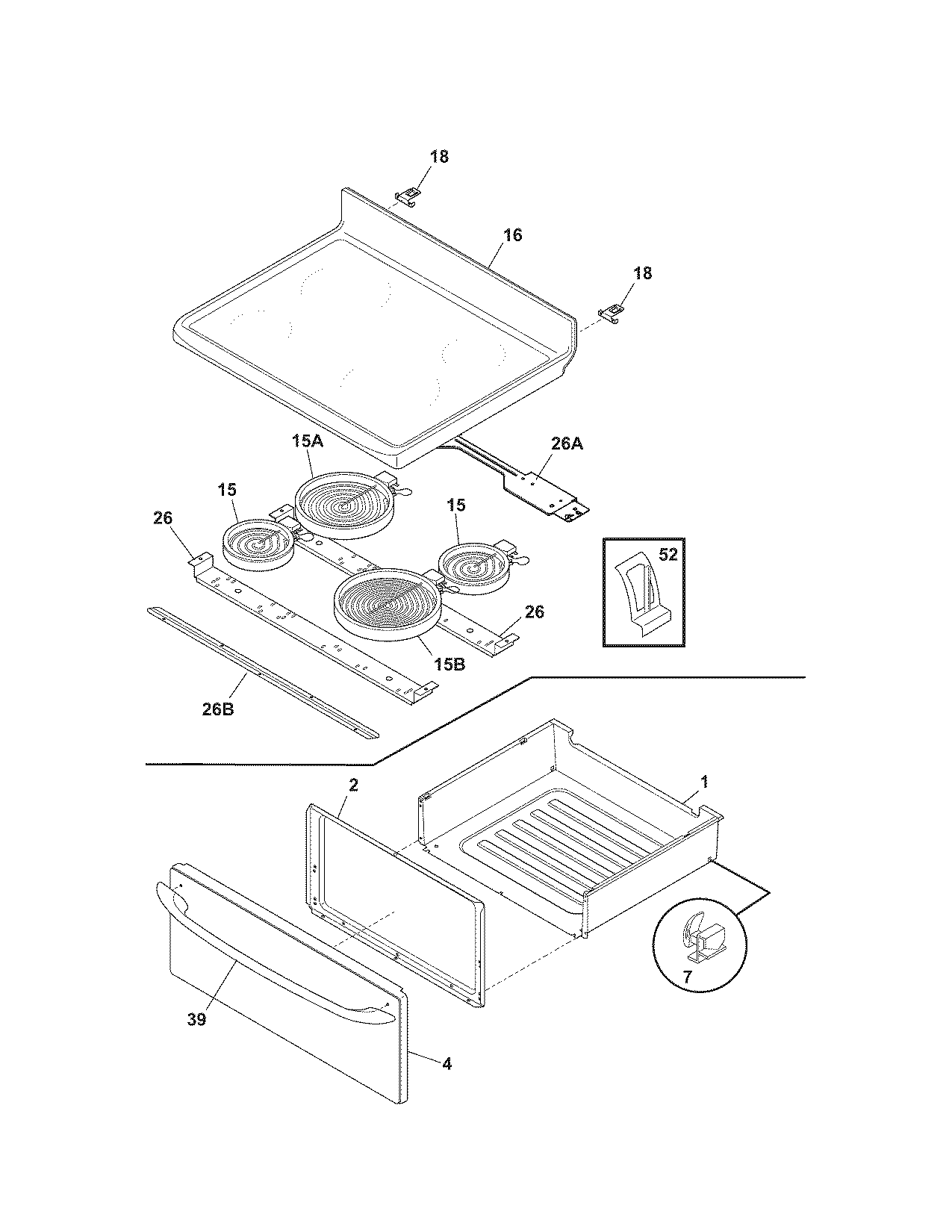 Kenmore 79095043504 top/drawer diagram