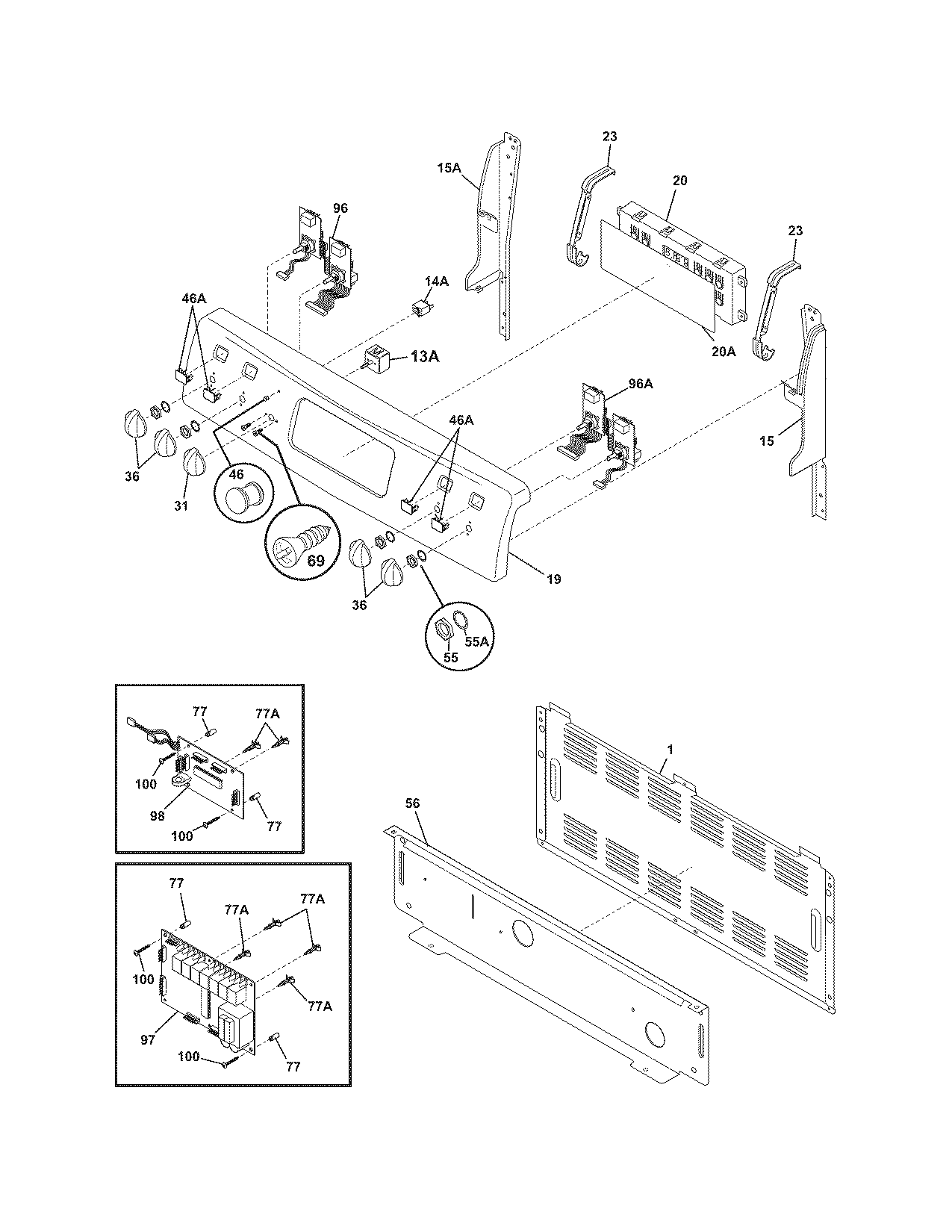 Frigidaire PLEFZ398GCB backguard diagram