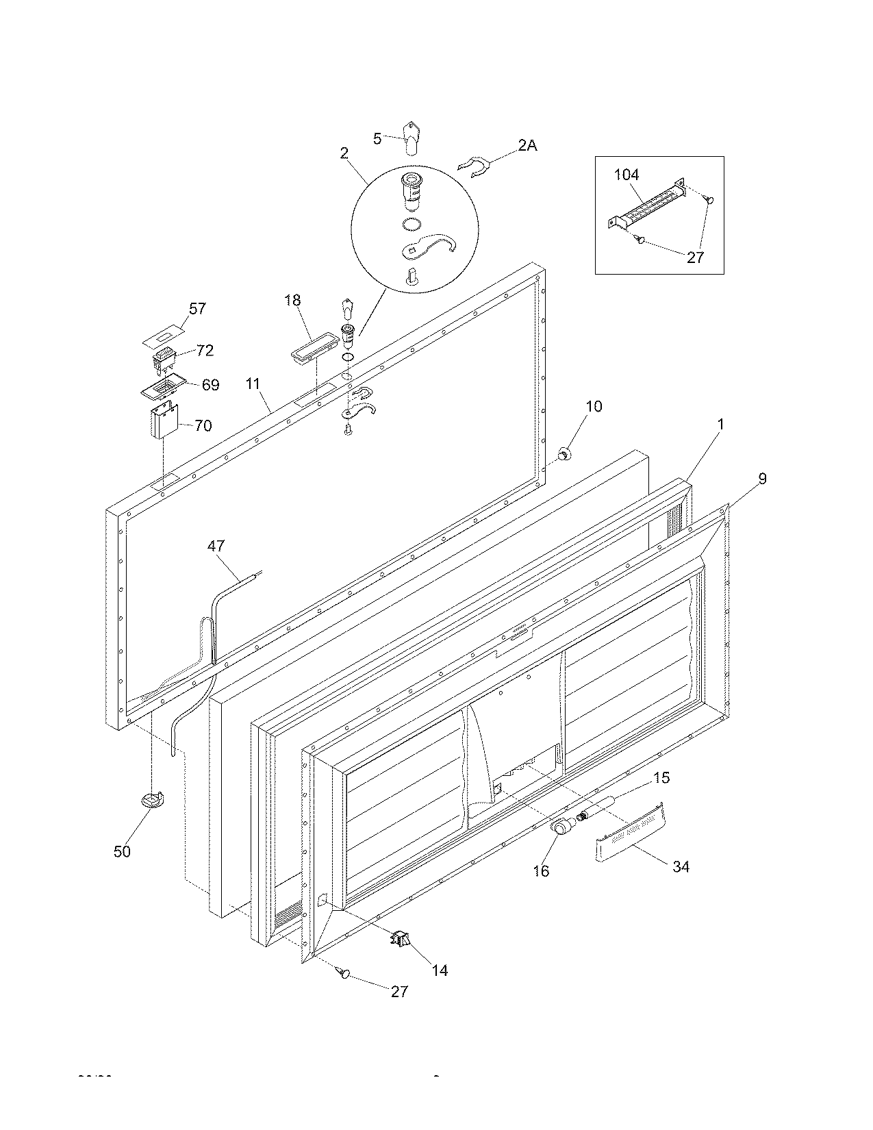 Frigidaire FCCS201FW2 door diagram