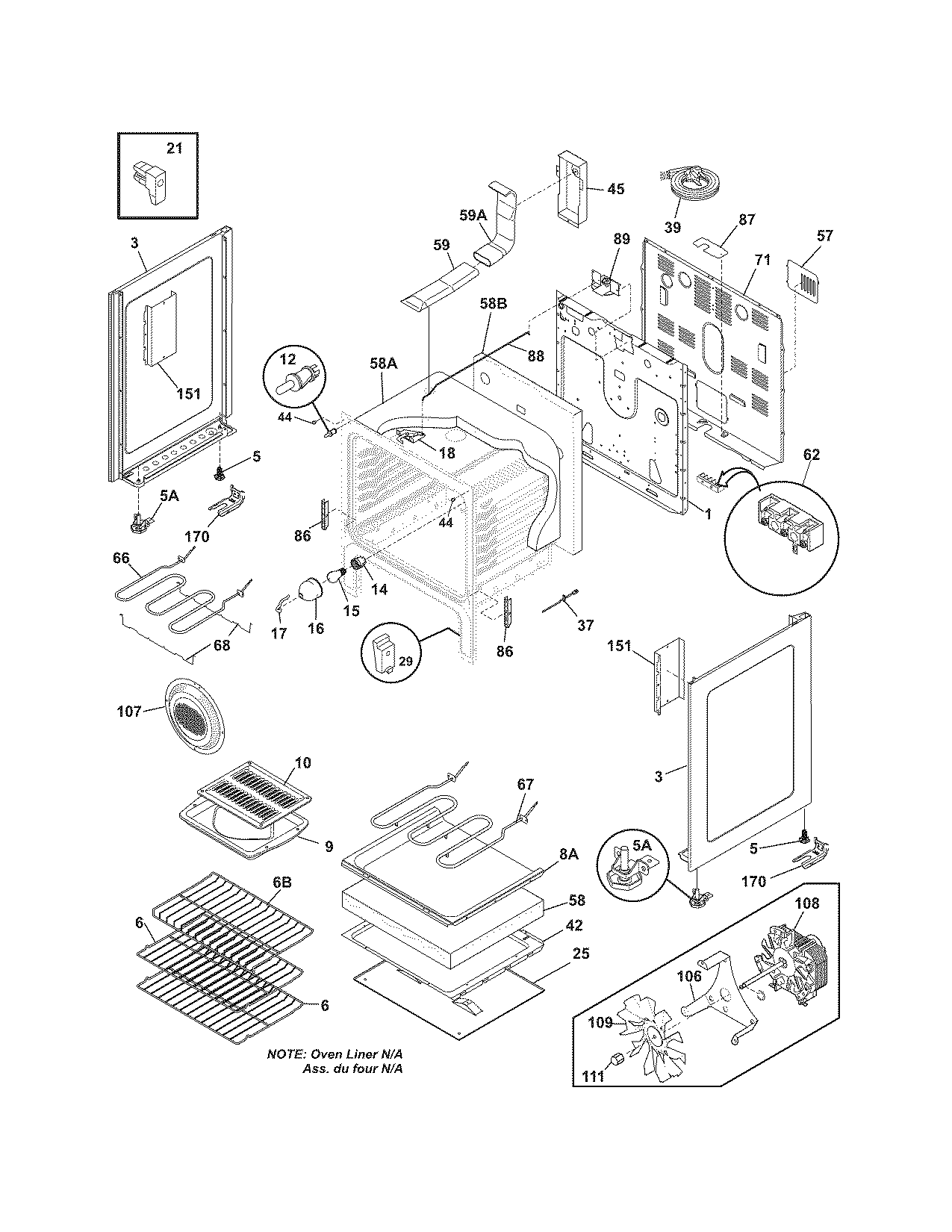 Frigidaire CGLEF379GCB body diagram