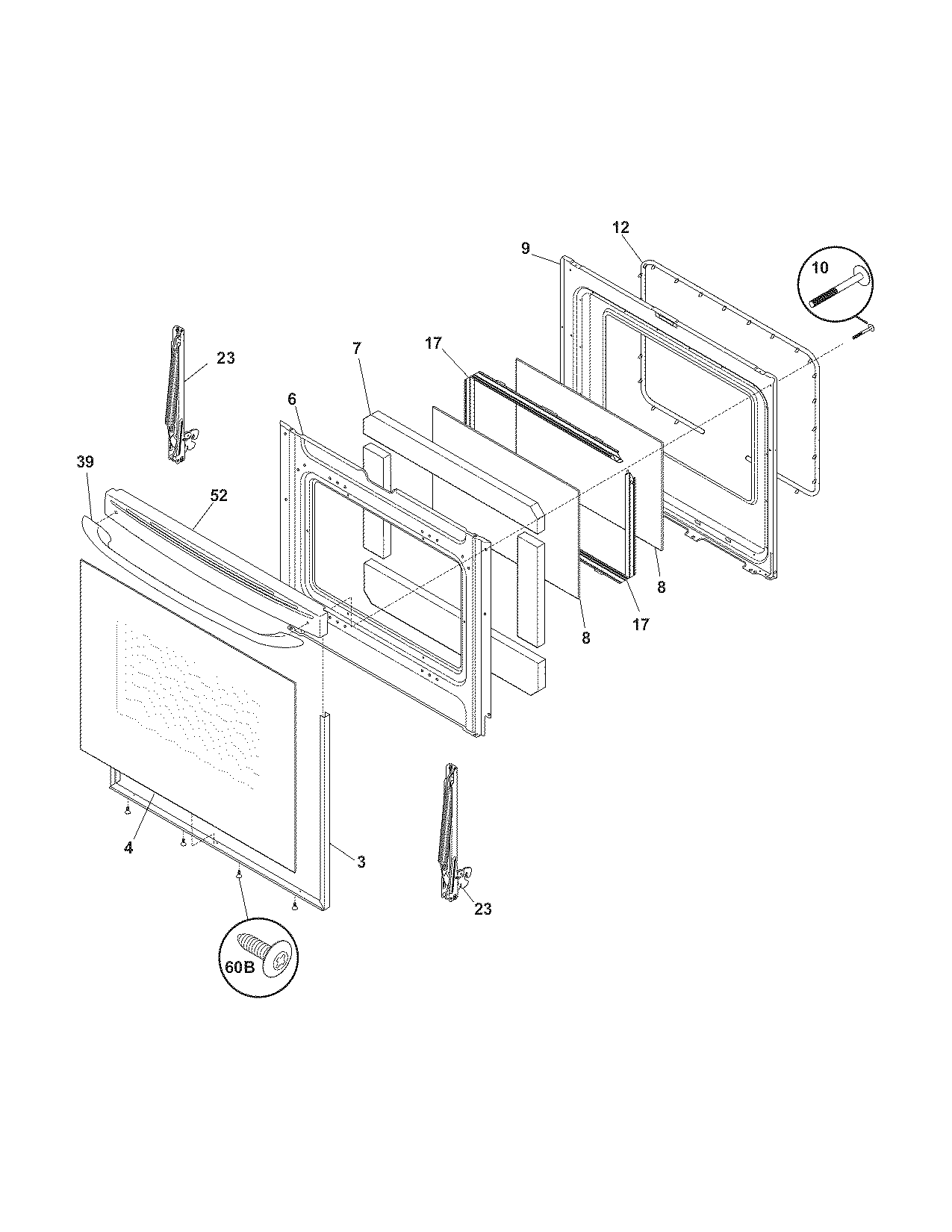 Frigidaire FGFL67DSL door diagram