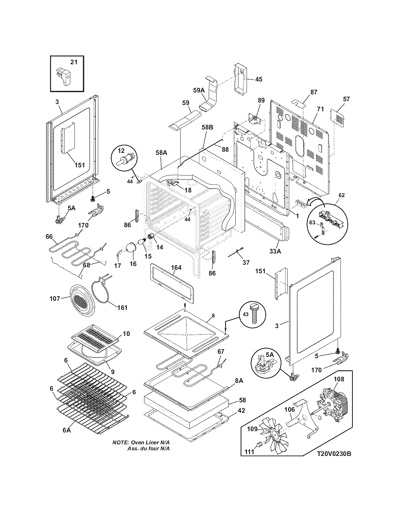 Frigidaire PLEFMZ99GCD body diagram