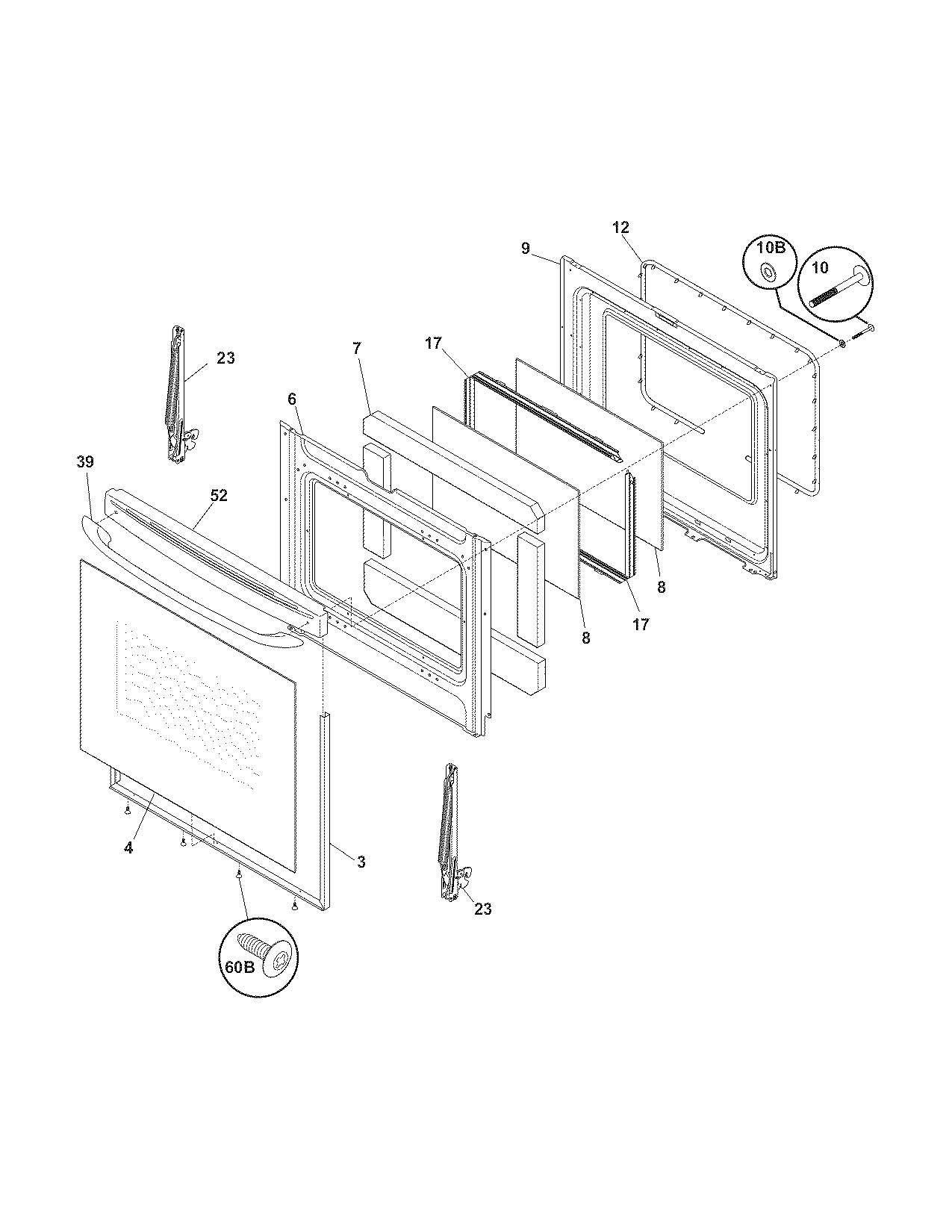 Frigidaire GLGF376DSK door diagram