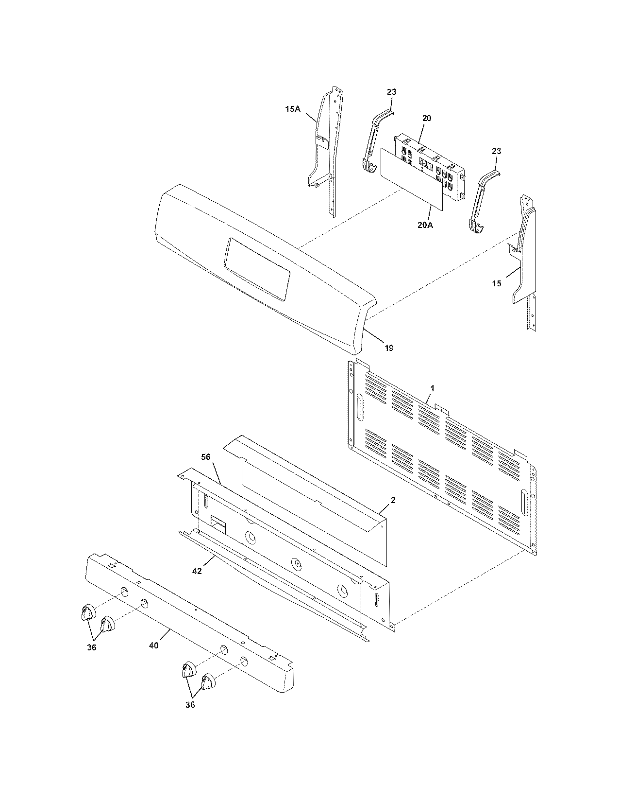 Frigidaire FGFL79GCC backguard diagram