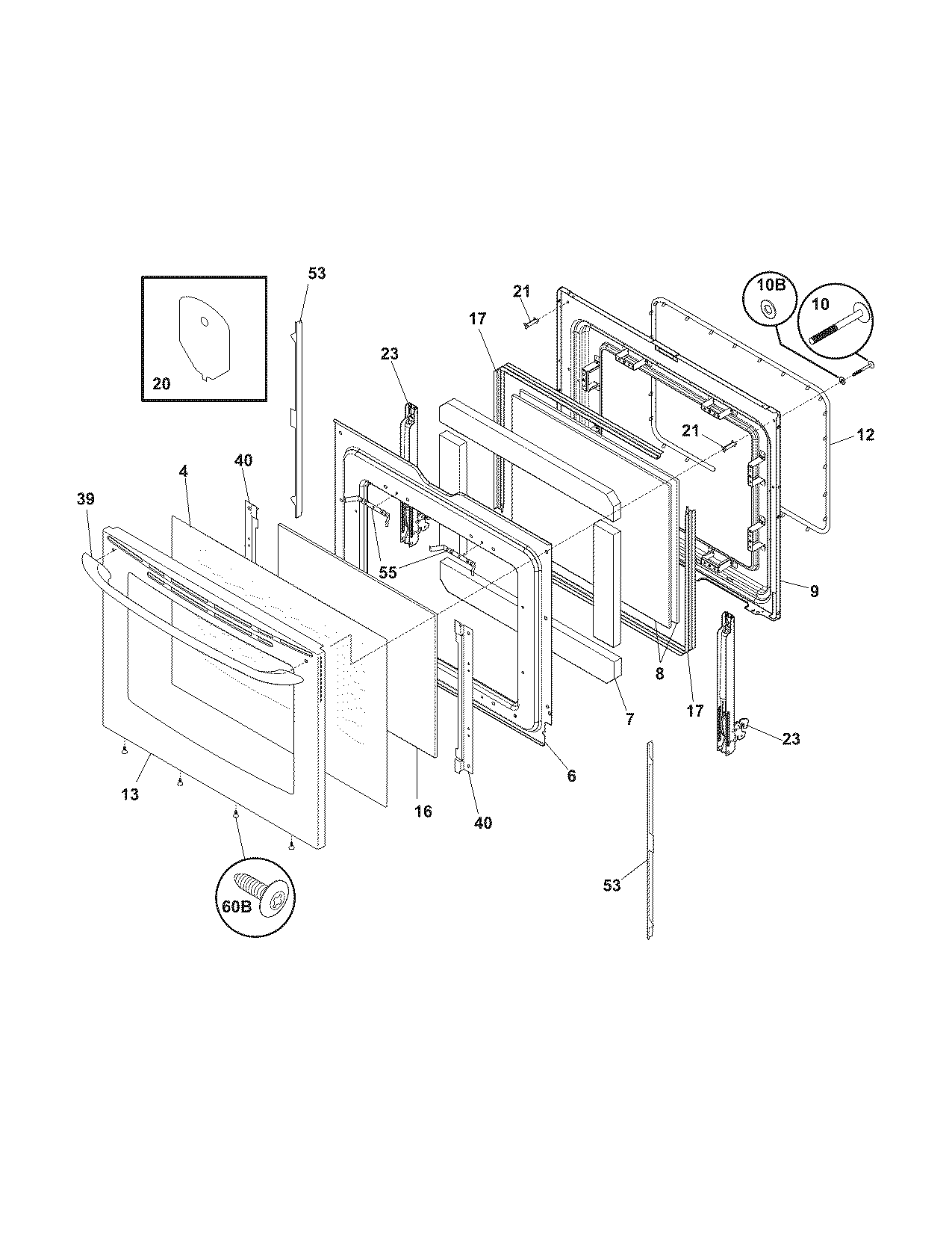 Kenmore 79094463702 door diagram