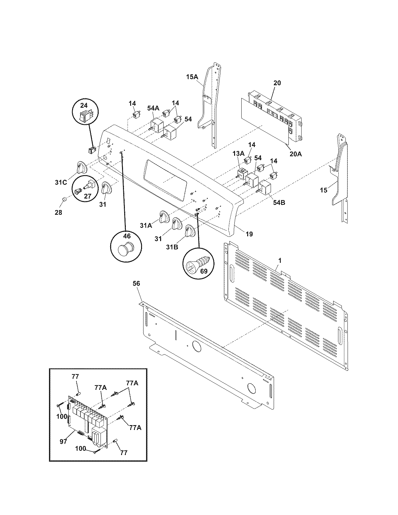 Kenmore 79094363701 backguard diagram
