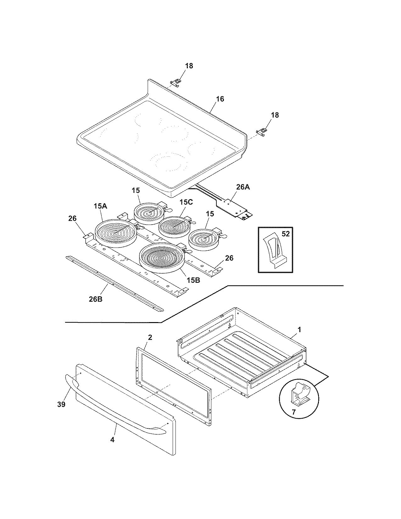 Kenmore 79094363701 top/drwaer diagram