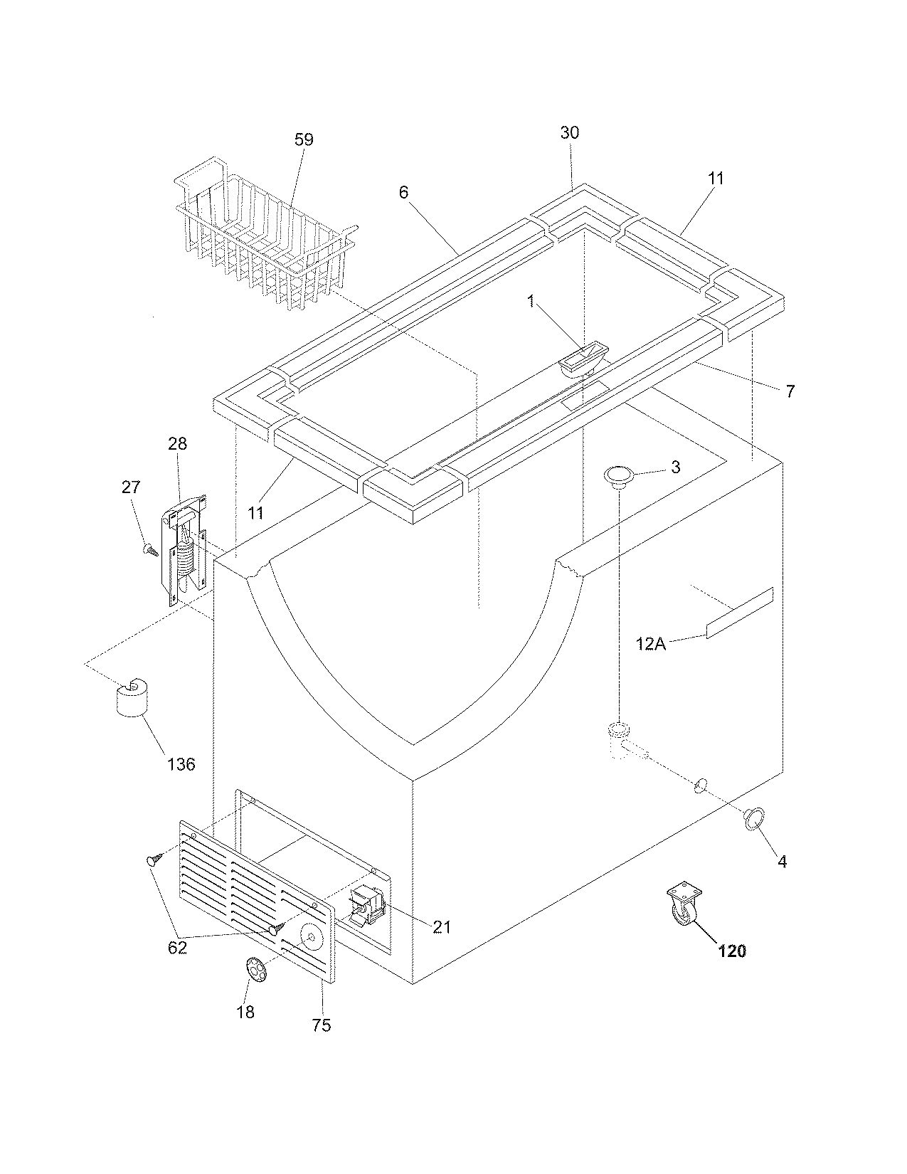 Frigidaire FCCS151FW2 cabinet diagram