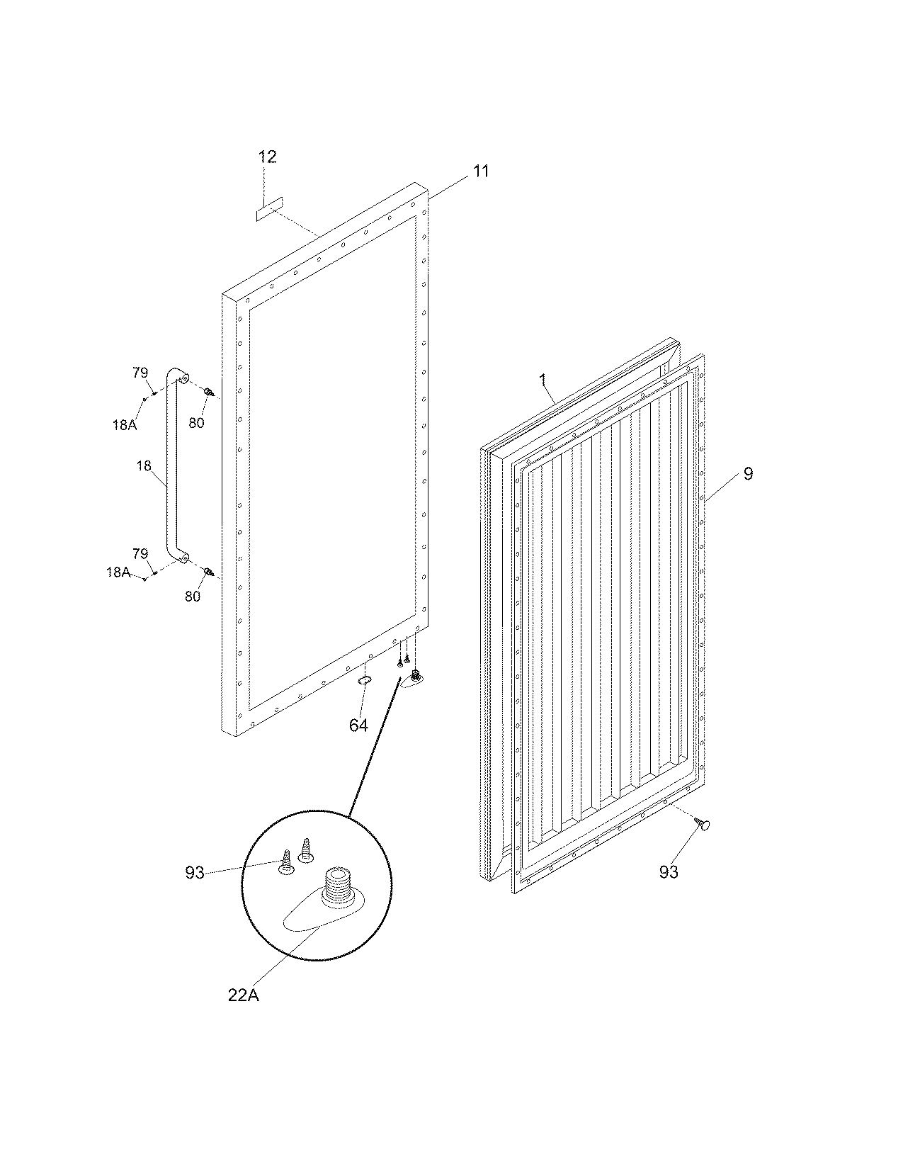 Frigidaire FCFS201LFB3 door diagram