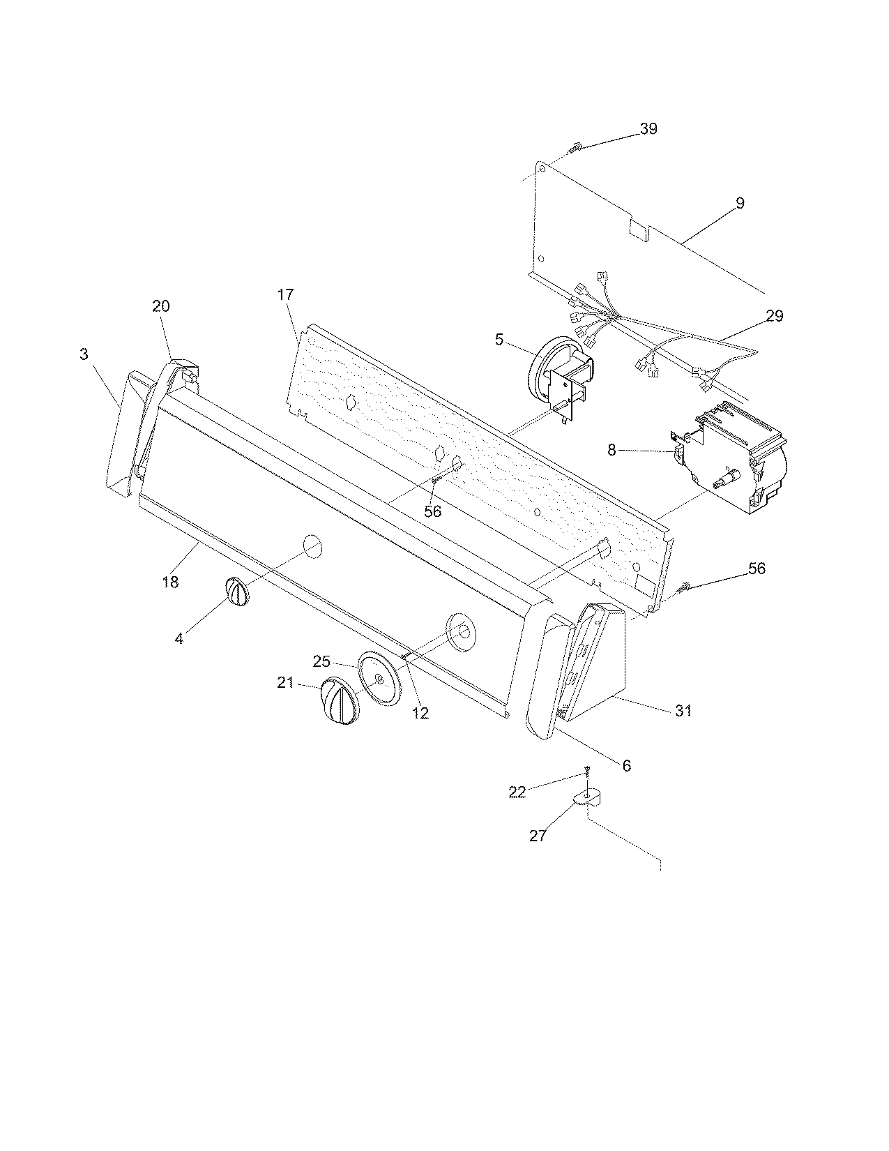 White-Westinghouse SWX703HQ0 control/panel diagram