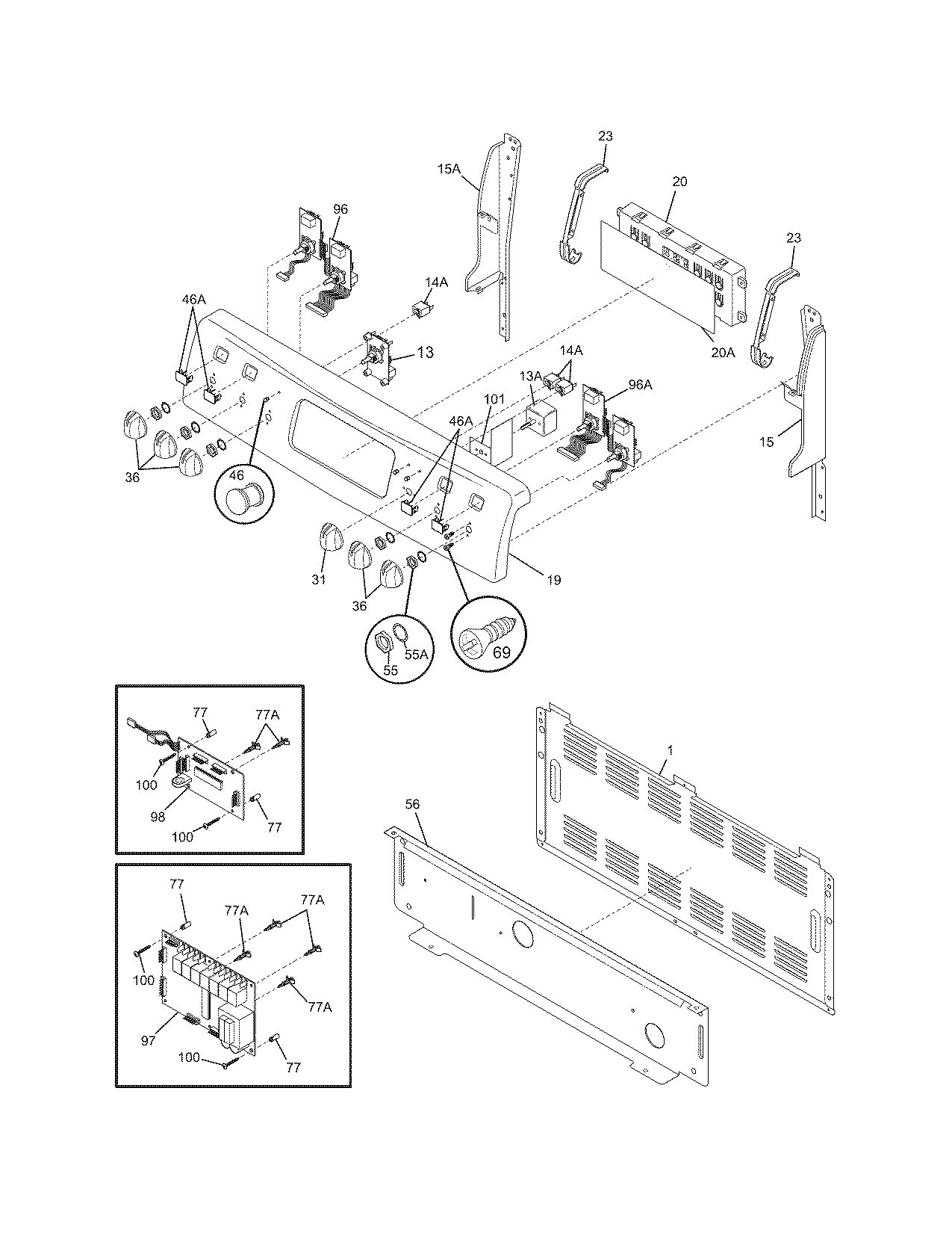 Frigidaire LEEFM389FEF backguard diagram