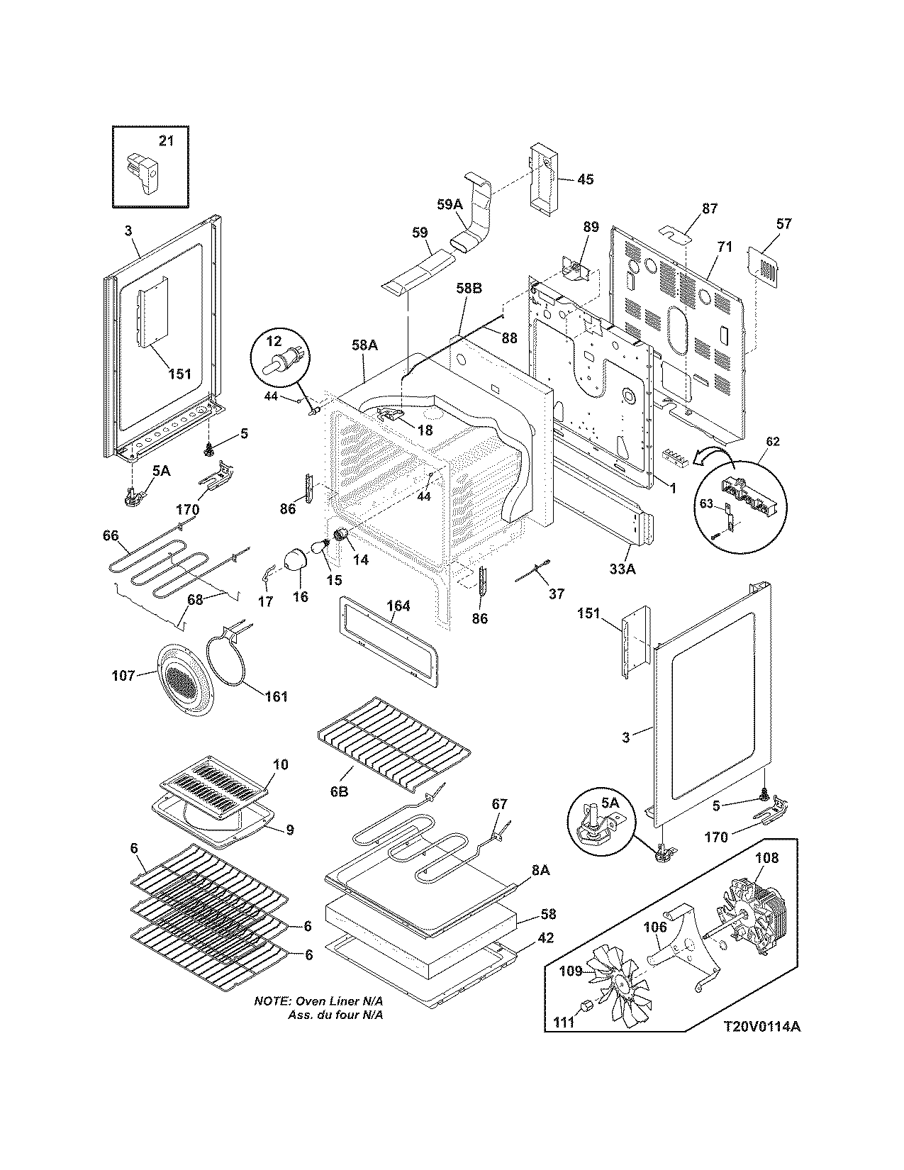 Frigidaire LEEFM389FEF body diagram