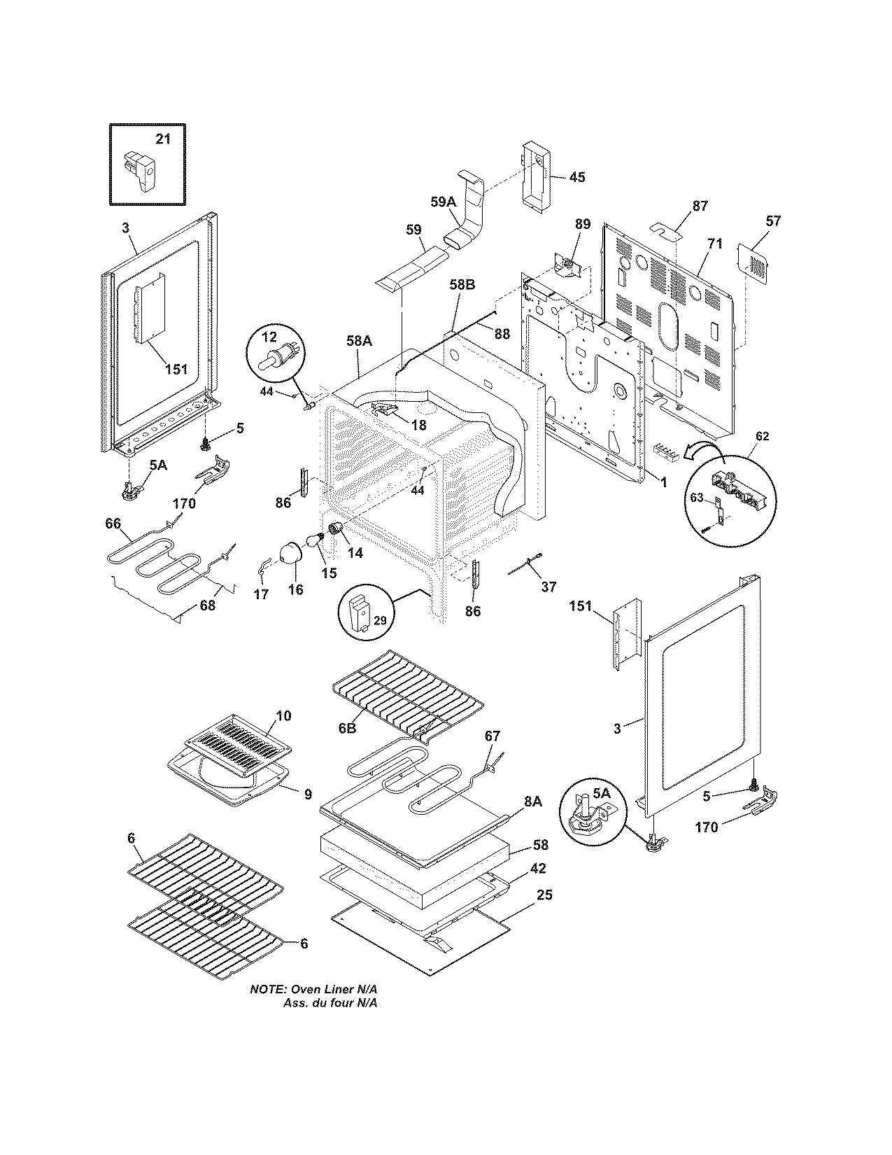 Frigidaire GLEFZ369FCE body diagram