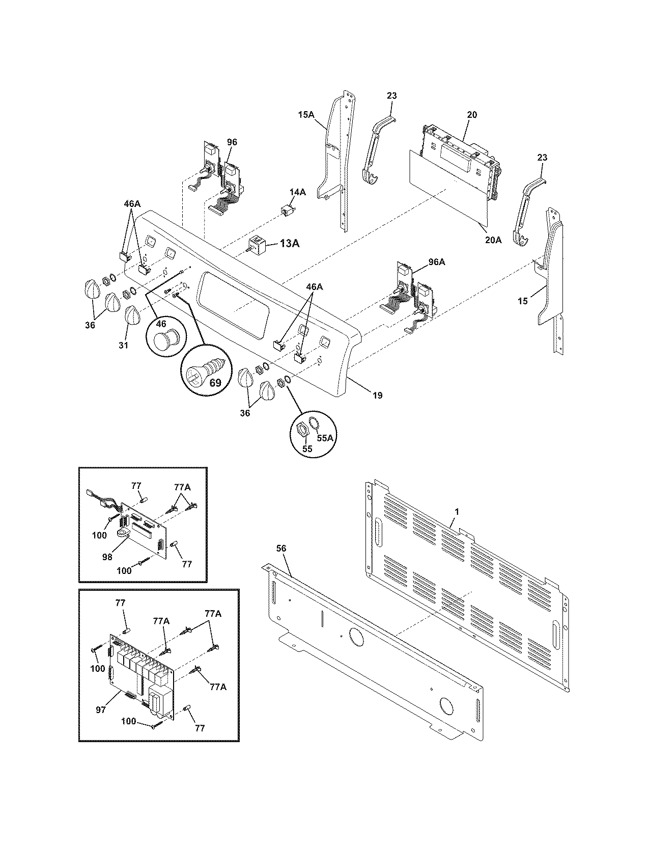 Frigidaire CPLEFZ98GCC backguard diagram