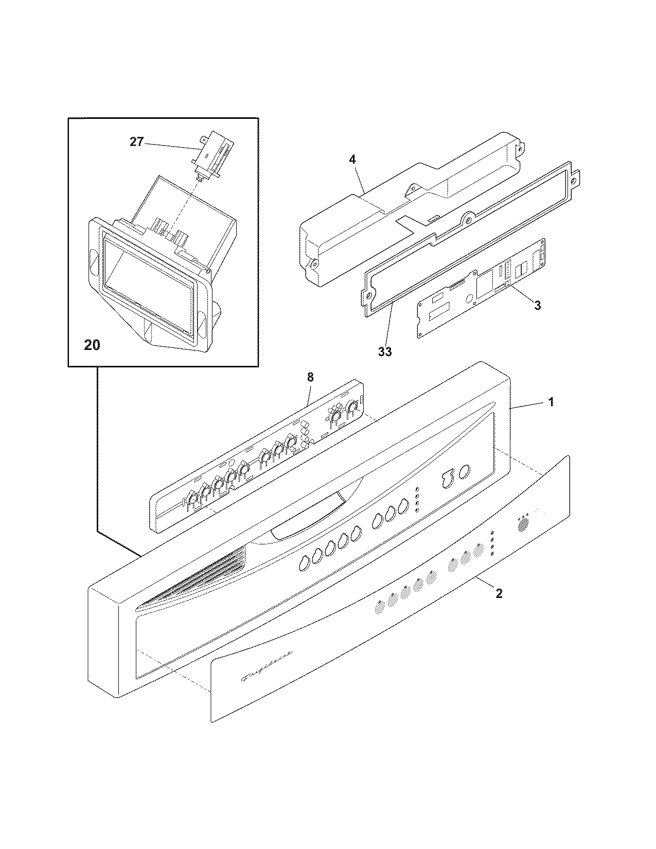 Frigidaire FDB1502RGC1 control panel diagram