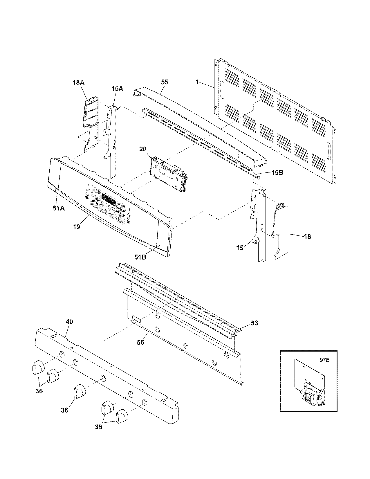 Kenmore Elite 79079429602 backguard diagram