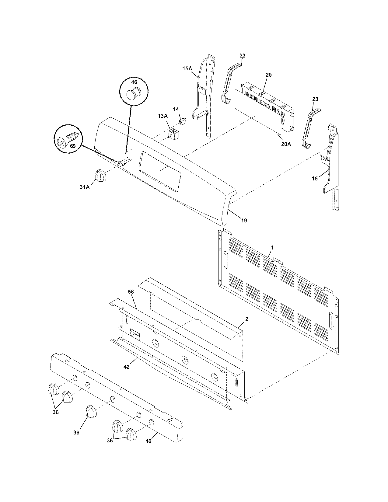 Frigidaire PLGFZ390ECH backguard diagram