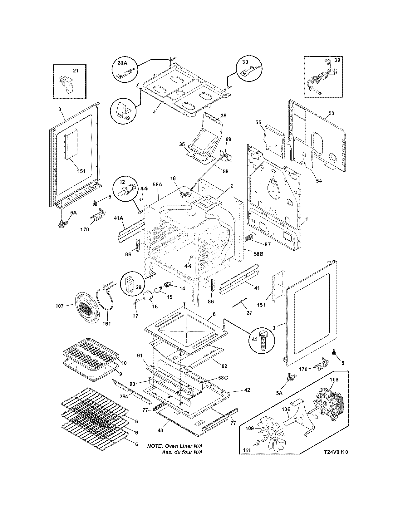 Frigidaire PLGFZ390ECH body diagram