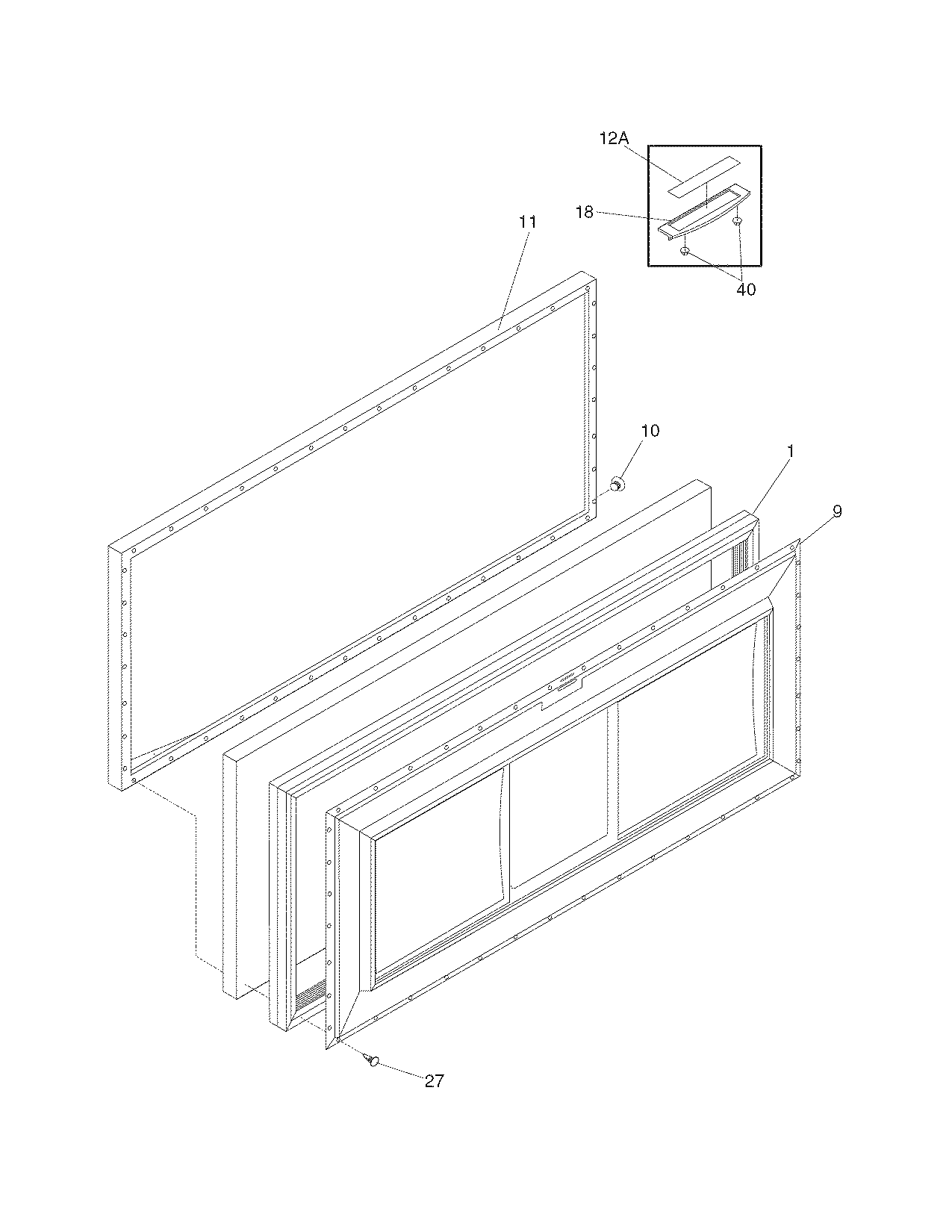 Frigidaire FFC0923DW2 door diagram