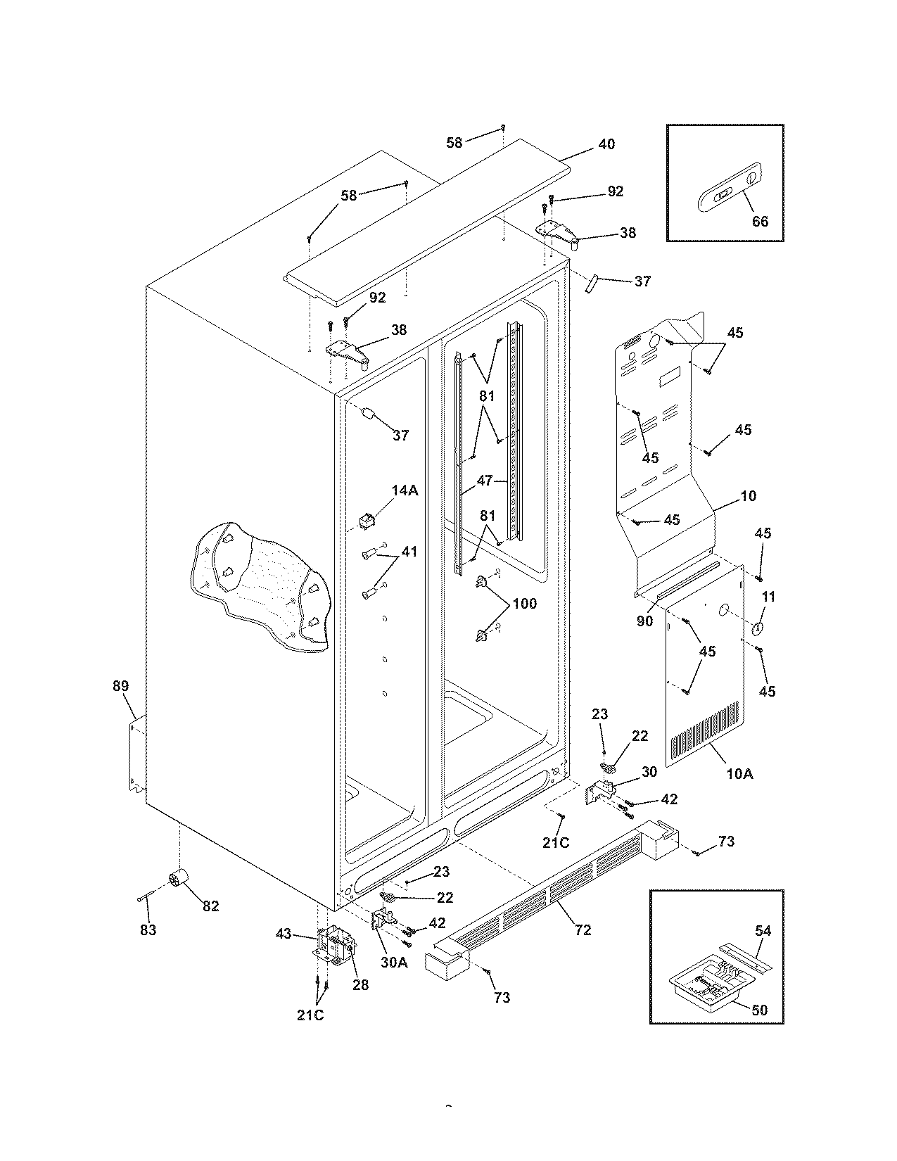 Electrolux E23CS75DSSG cabinet diagram