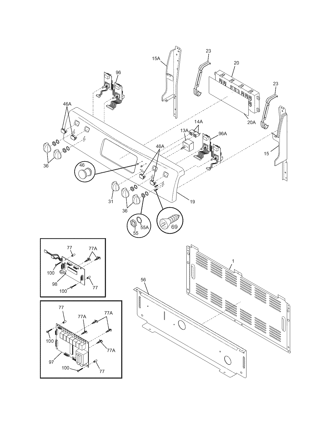 Frigidaire FEFBZ90GCD backguard diagram