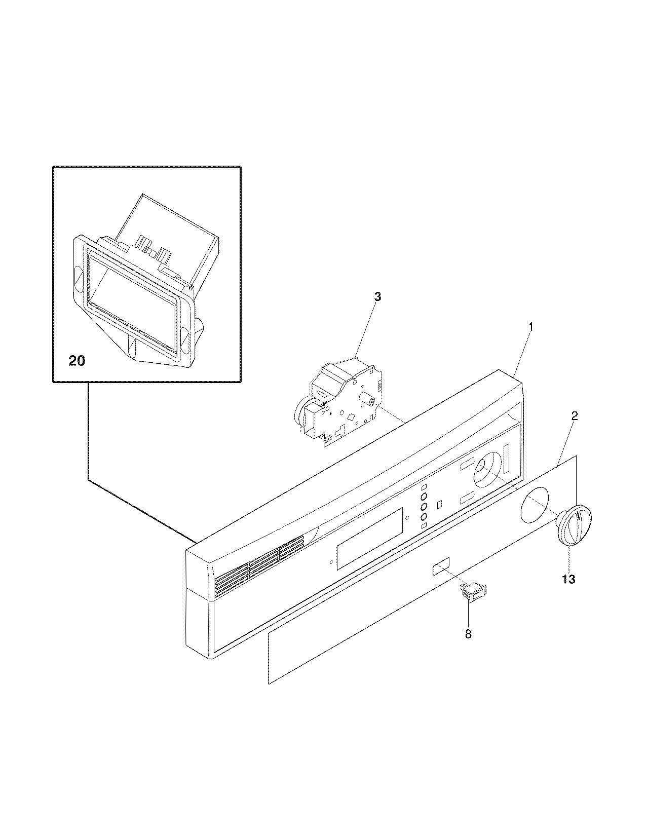 Kenmore 58714014405 control panel diagram