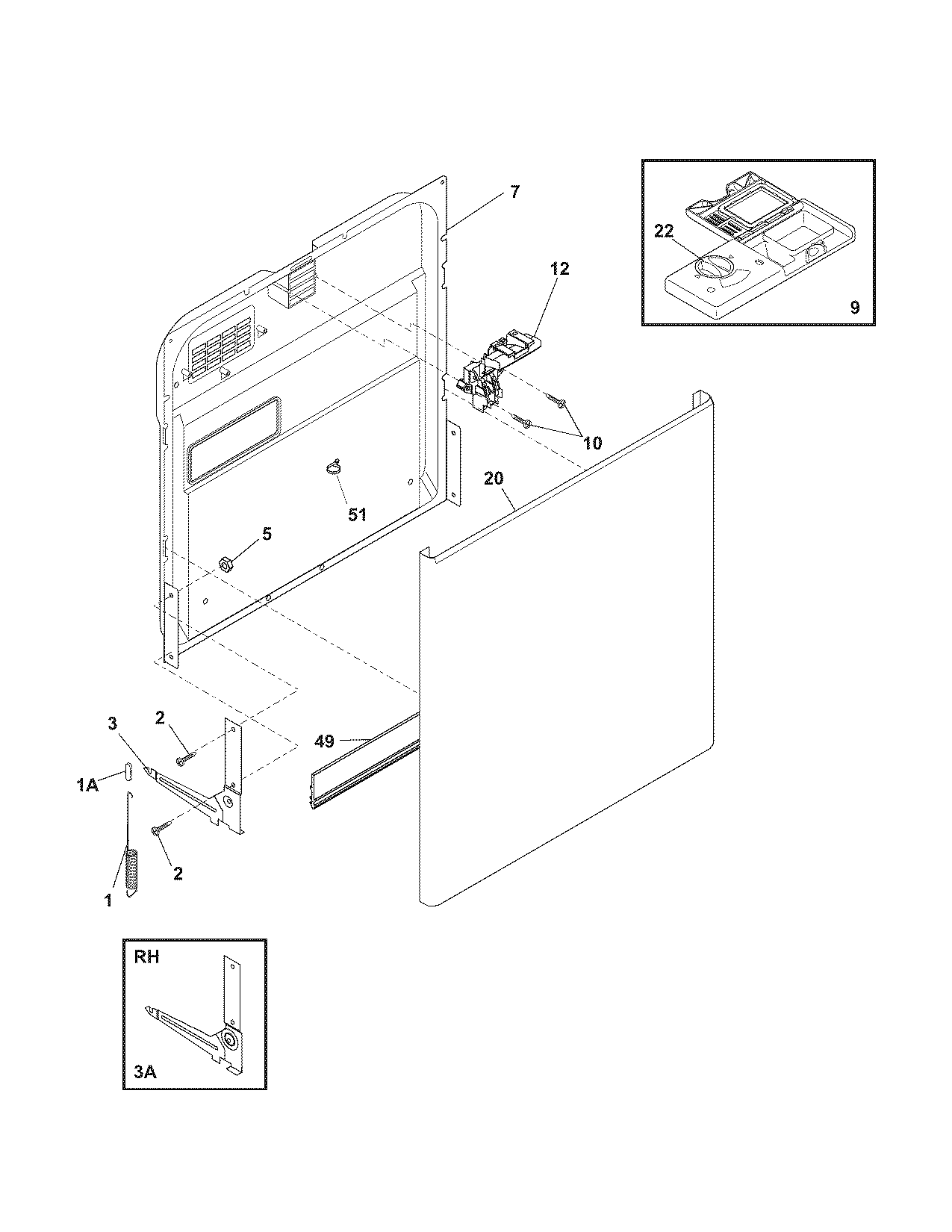 Kenmore 58714014405 door diagram