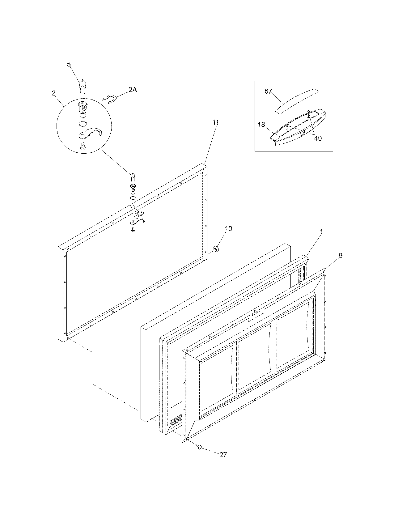 Kenmore 25316512101 door diagram