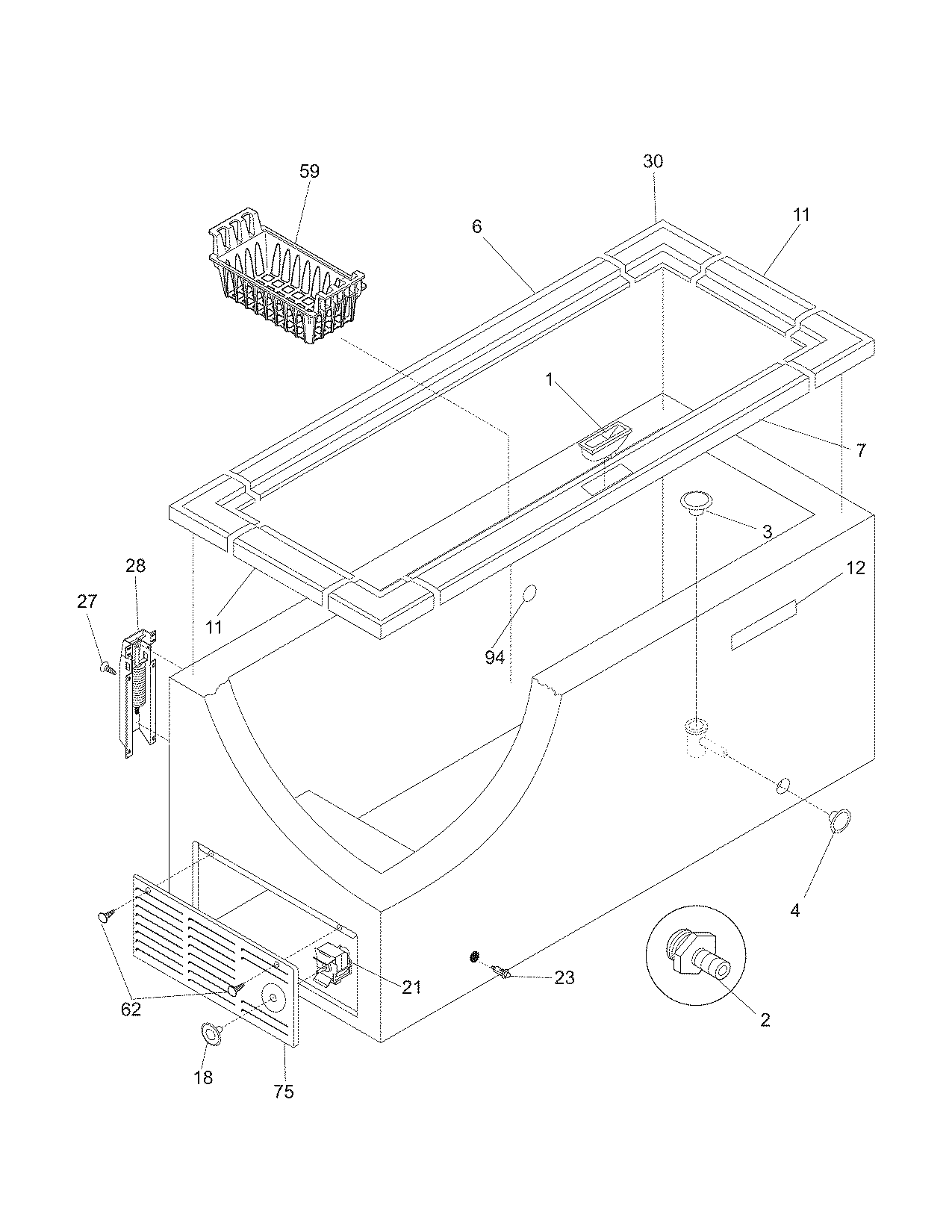 Kenmore 25316512101 cabinet diagram