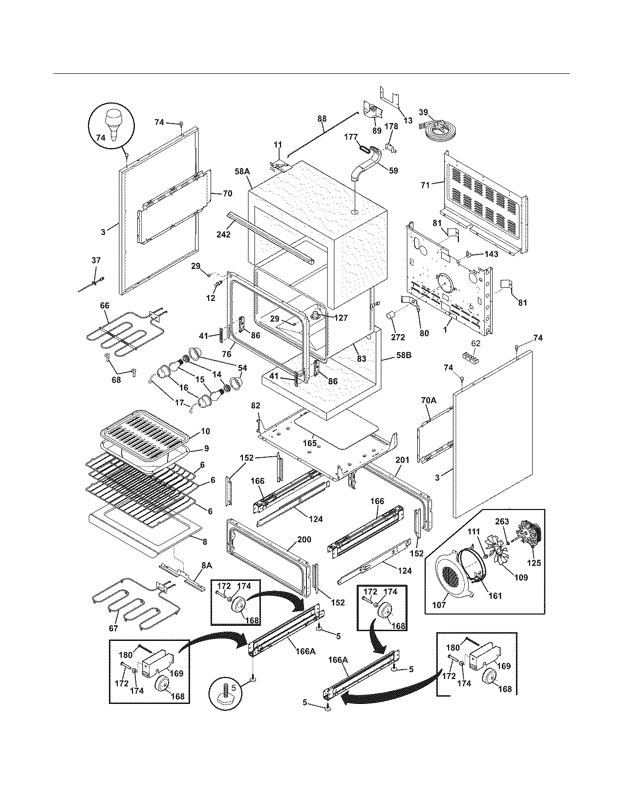 Frigidaire PGLEF385EB6 body diagram
