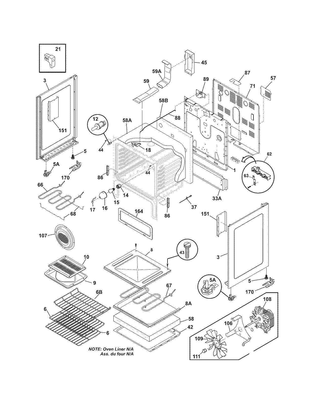 Frigidaire FEFLMC55GCC body diagram