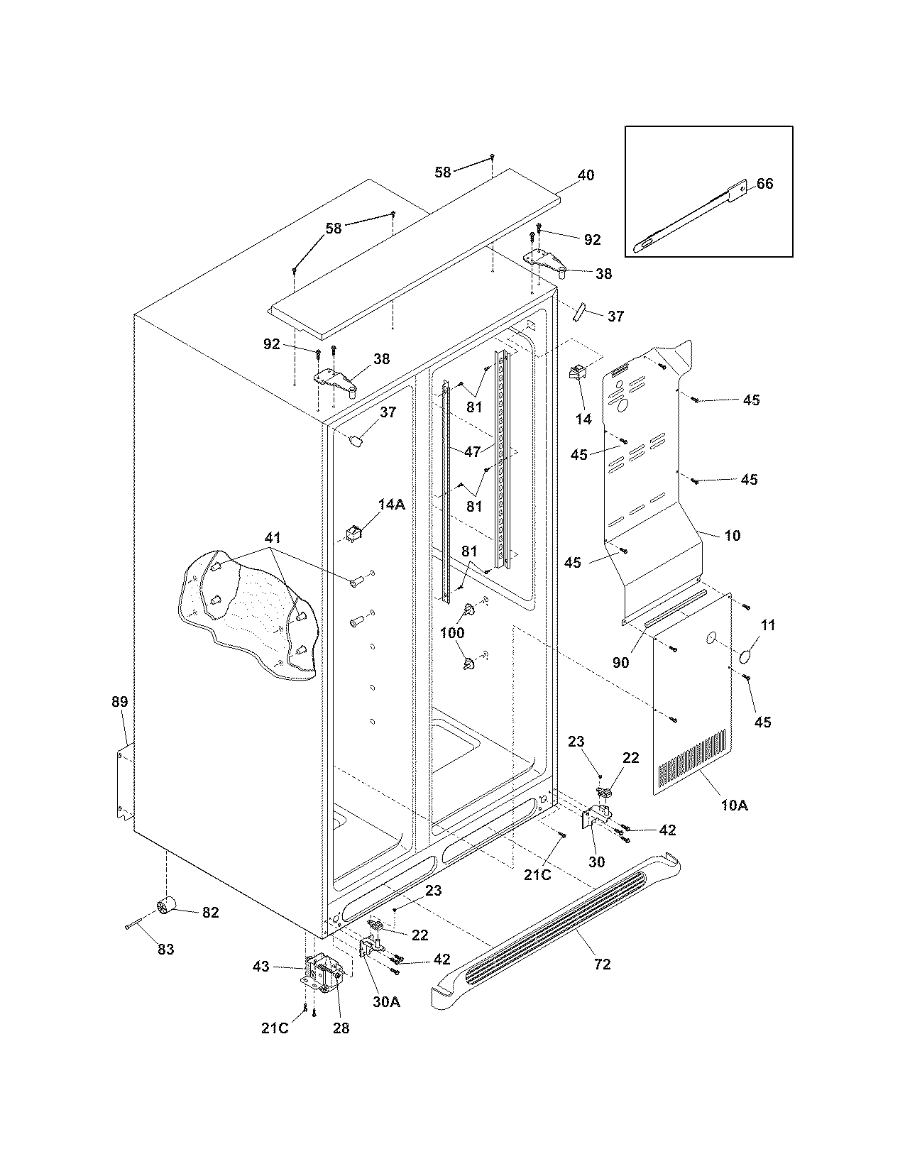 Frigidaire PHS69EJSS2 cabinet diagram