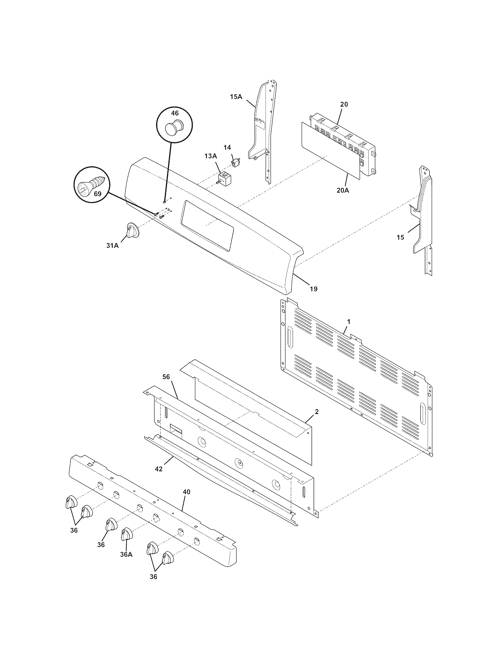 Kenmore 79078869801 backguard diagram
