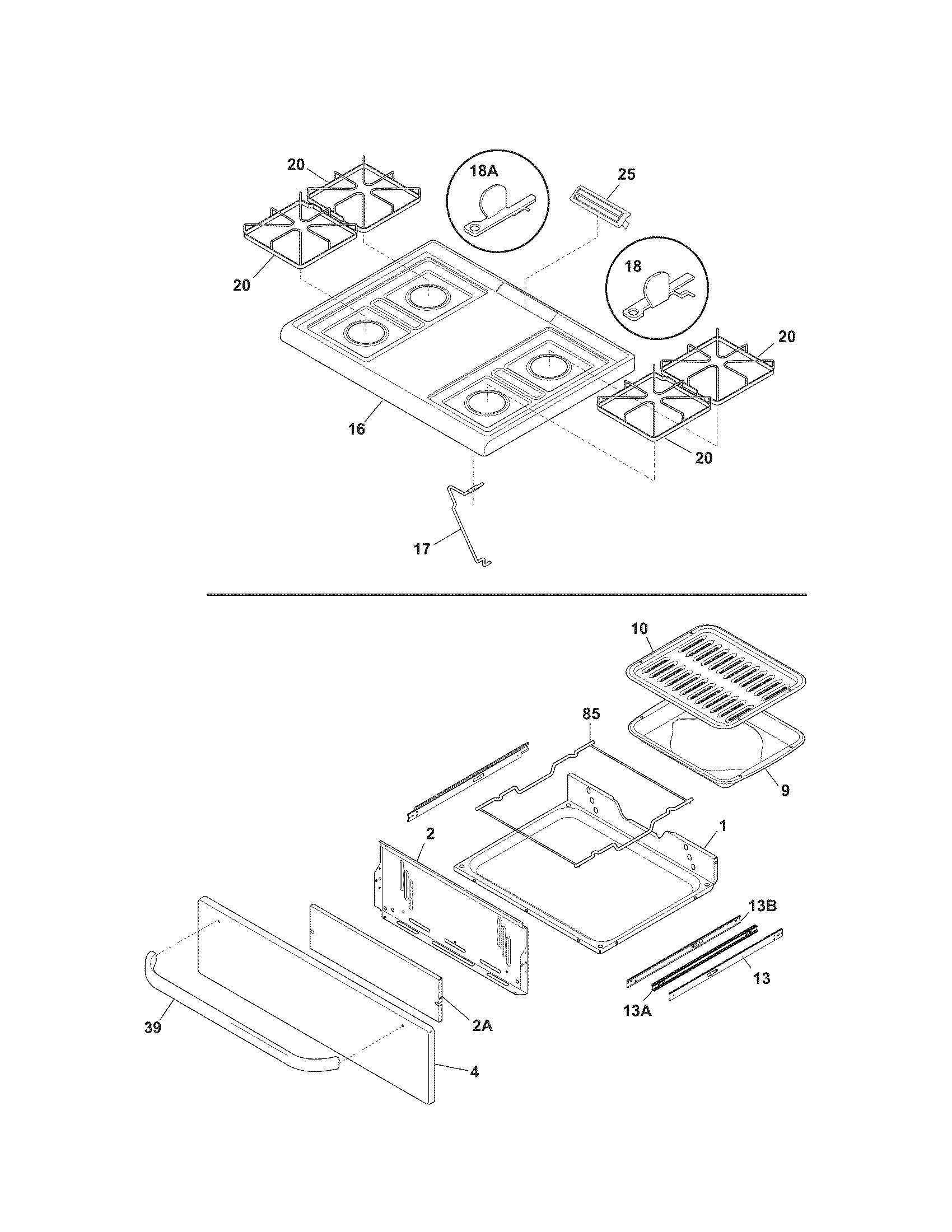 Kenmore 79071153701 top/drwaer diagram
