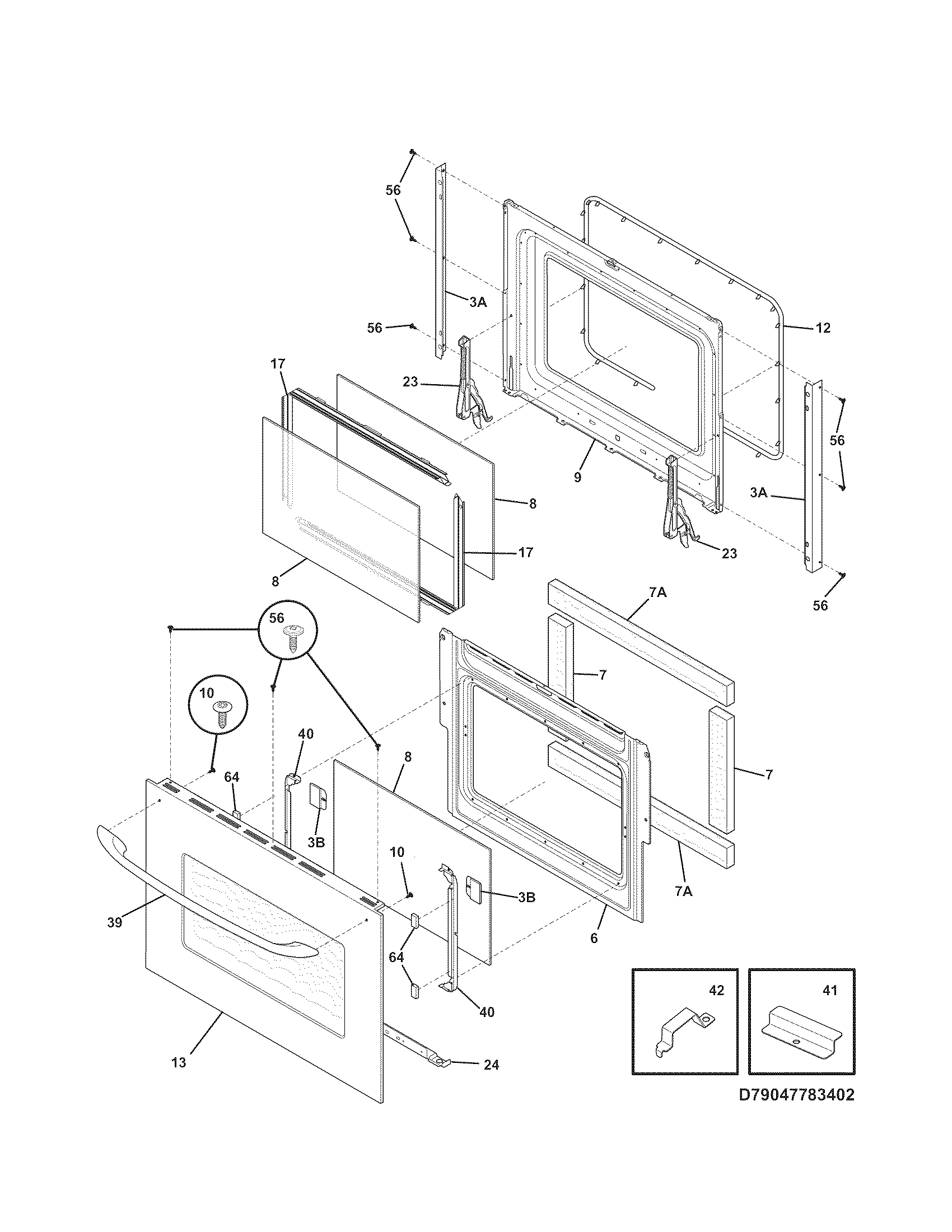 Kenmore 79047783405 door diagram
