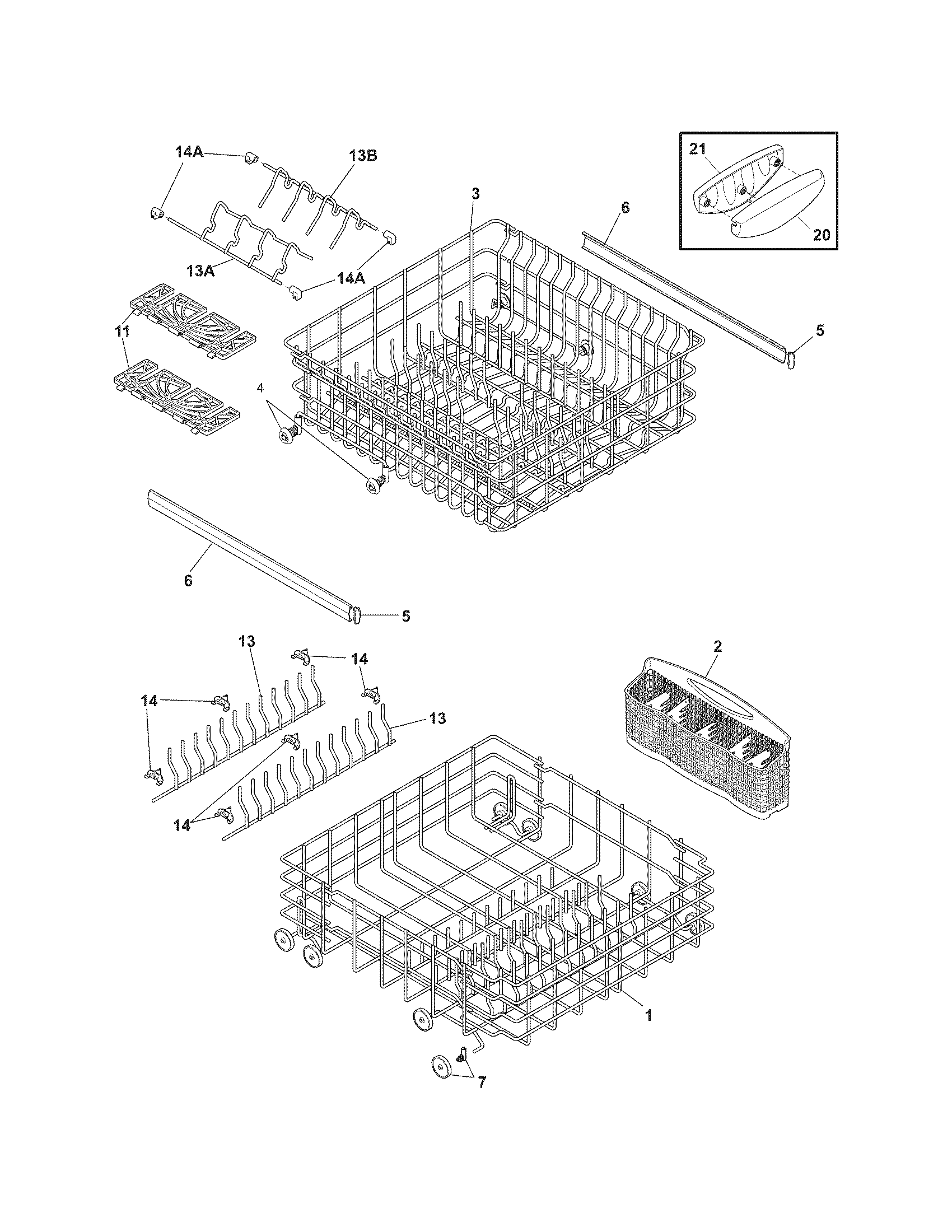 Frigidaire GLD2445RFS2 racks diagram