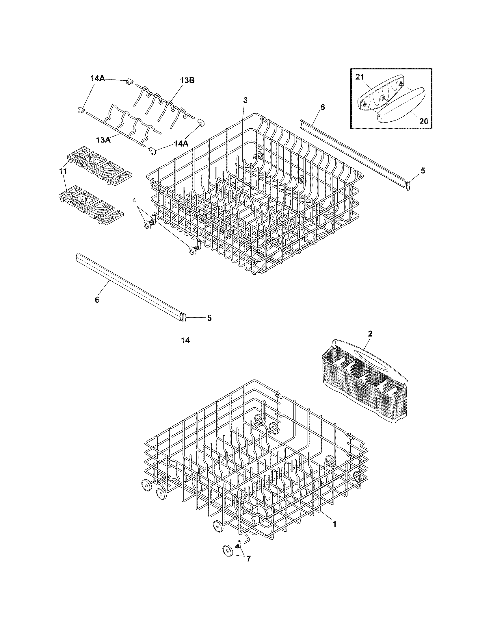 Frigidaire GLD2250RDC6 racks diagram
