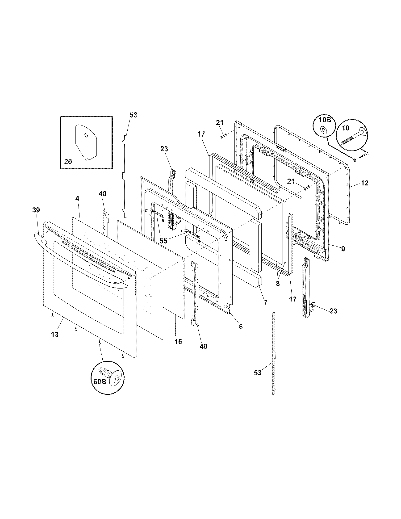 Kenmore 79094453701 door diagram