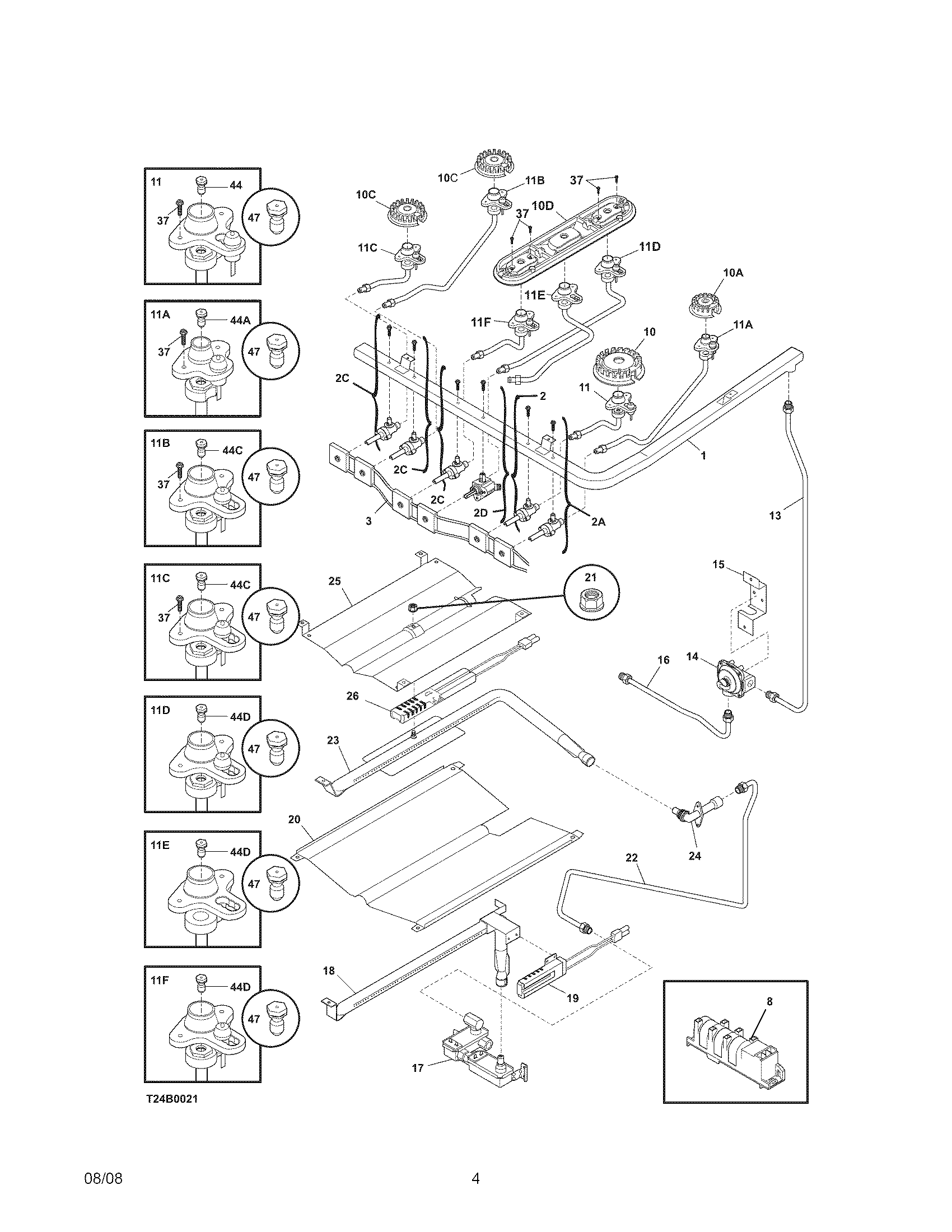 Kenmore 79078852603 burner diagram