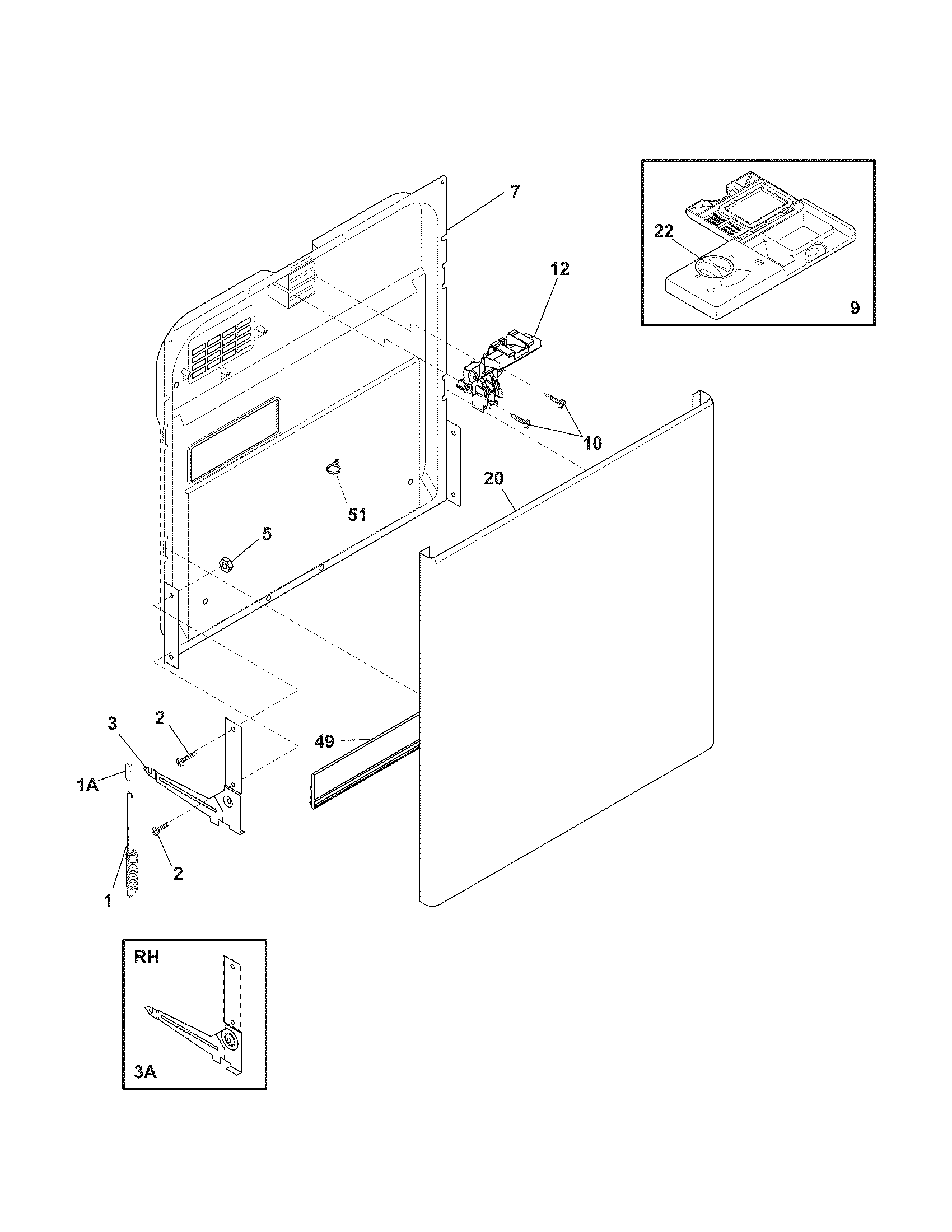 Kenmore 58715182404 door diagram
