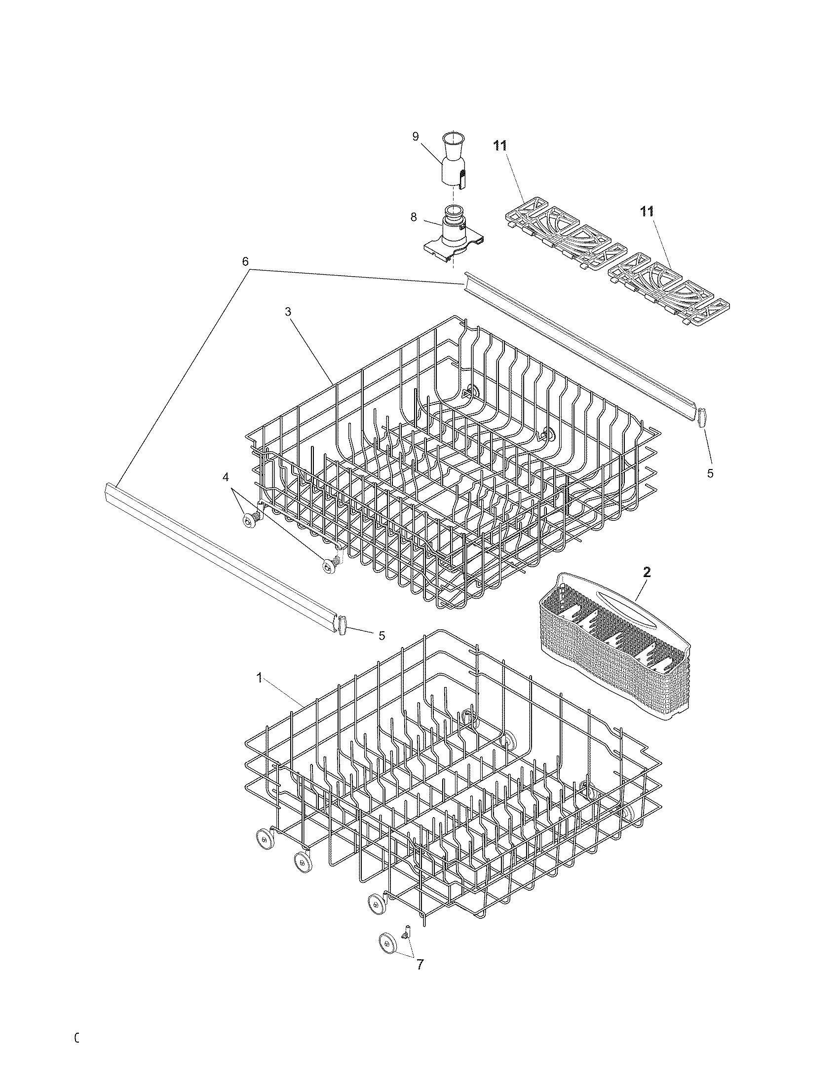 Kenmore 58715182404 racks diagram