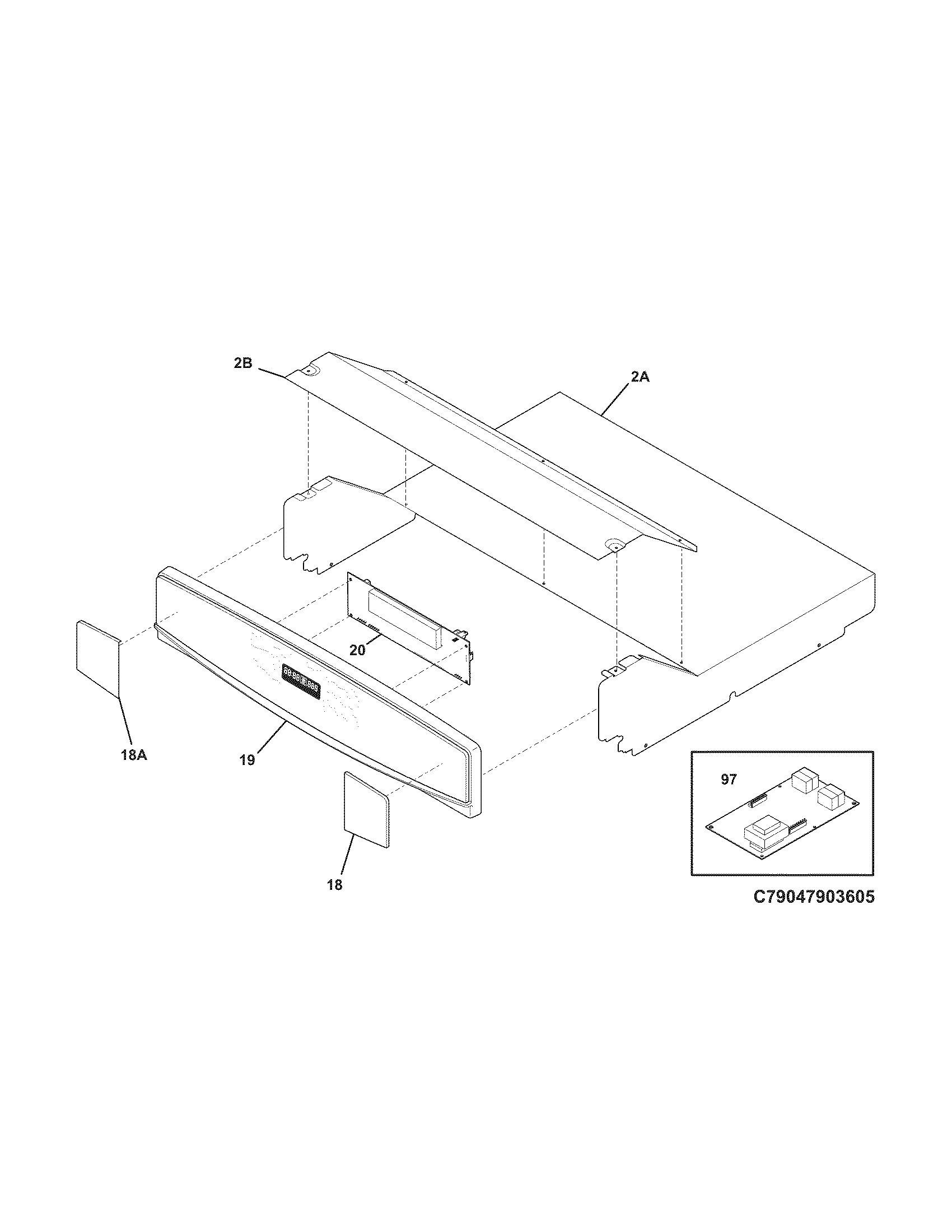 Kenmore Elite 79047903605 control panel diagram