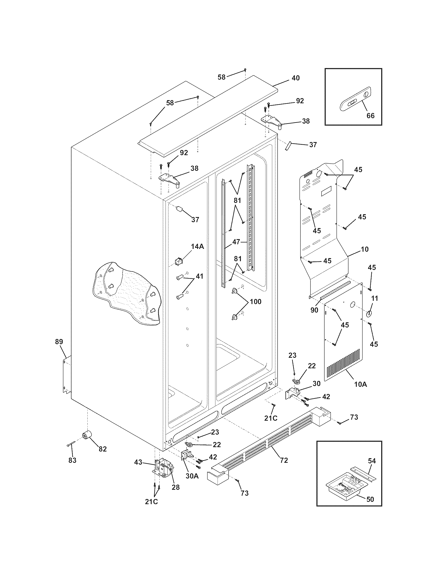 Kenmore Pro 25344333607 cabinet diagram