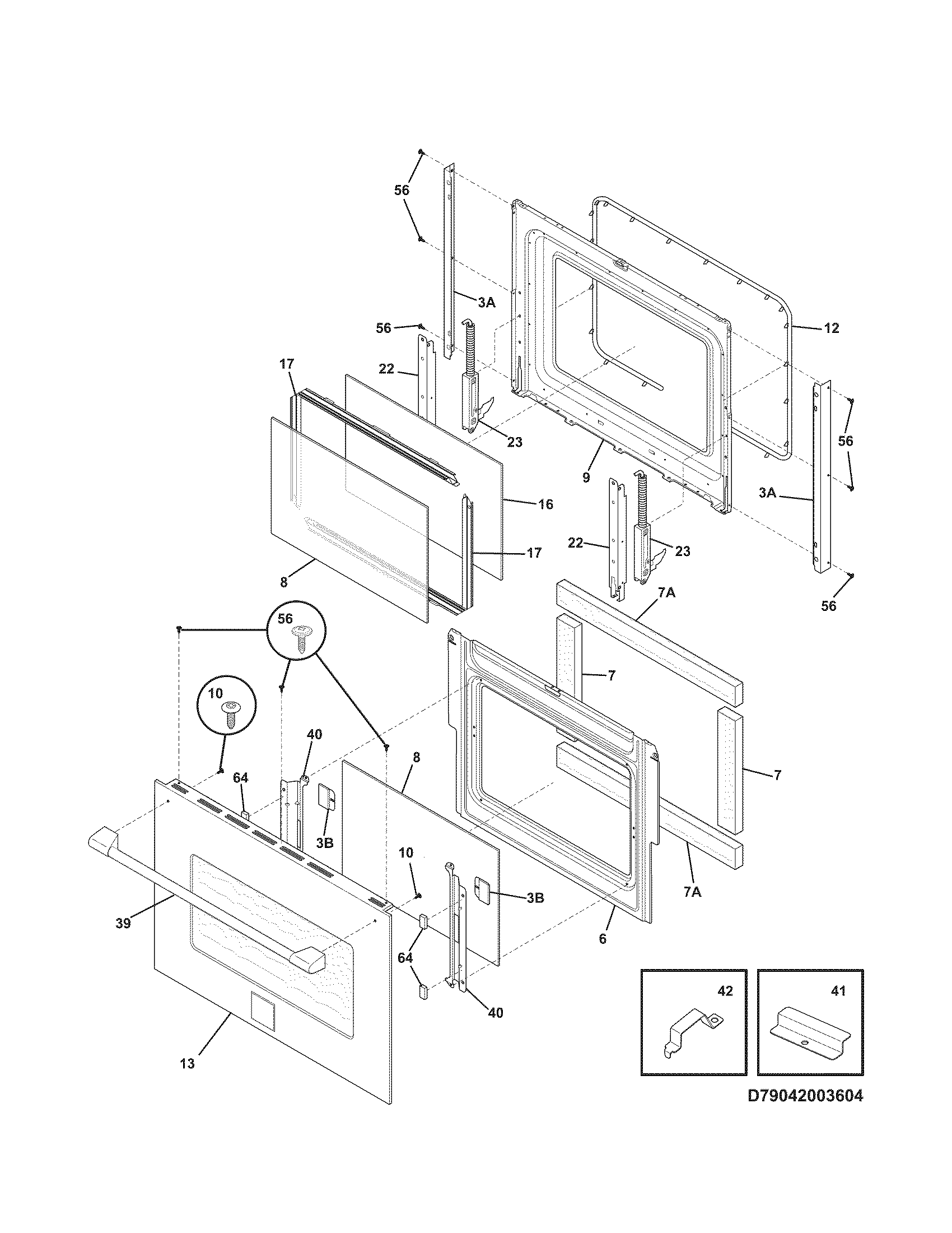 Kenmore Pro 79041003604 door diagram