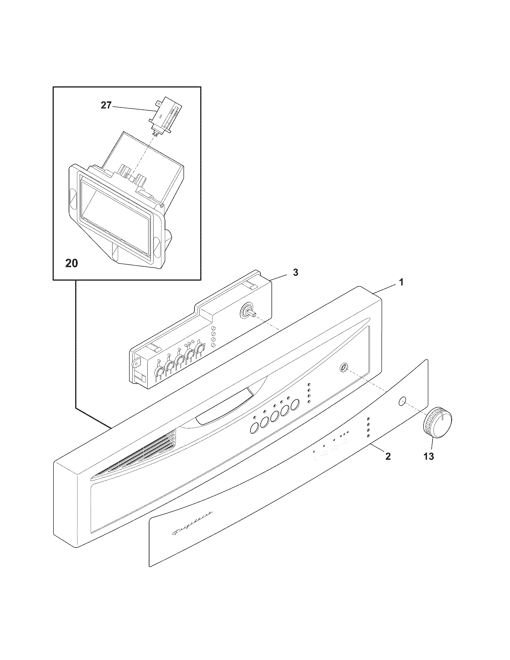 Frigidaire FDB1200RGB1 control panel diagram
