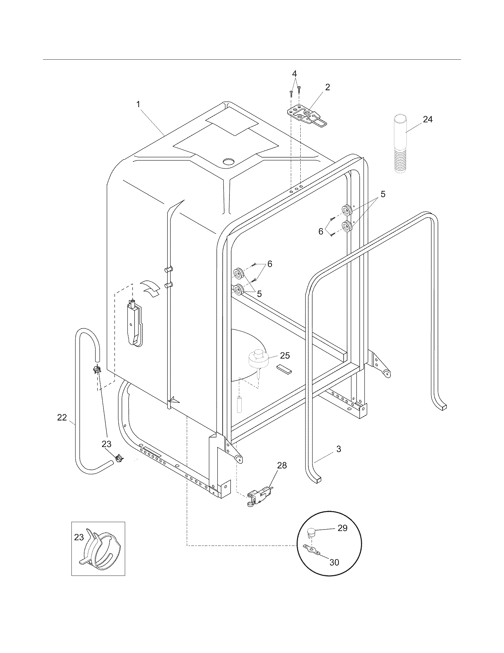 Frigidaire FDB1250REB3 tub diagram