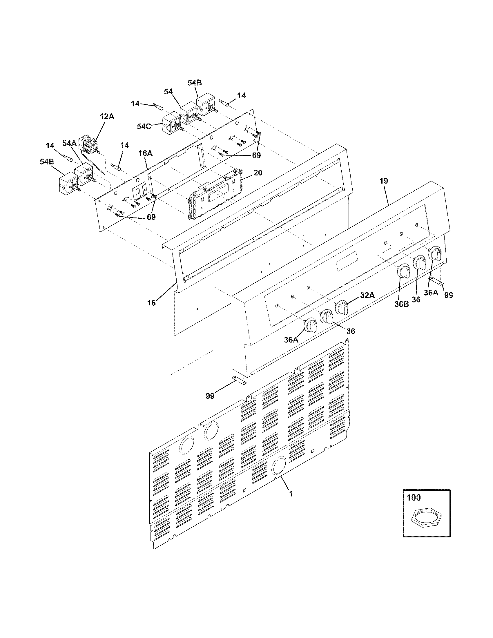 Frigidaire PLEF489GCA backguard diagram