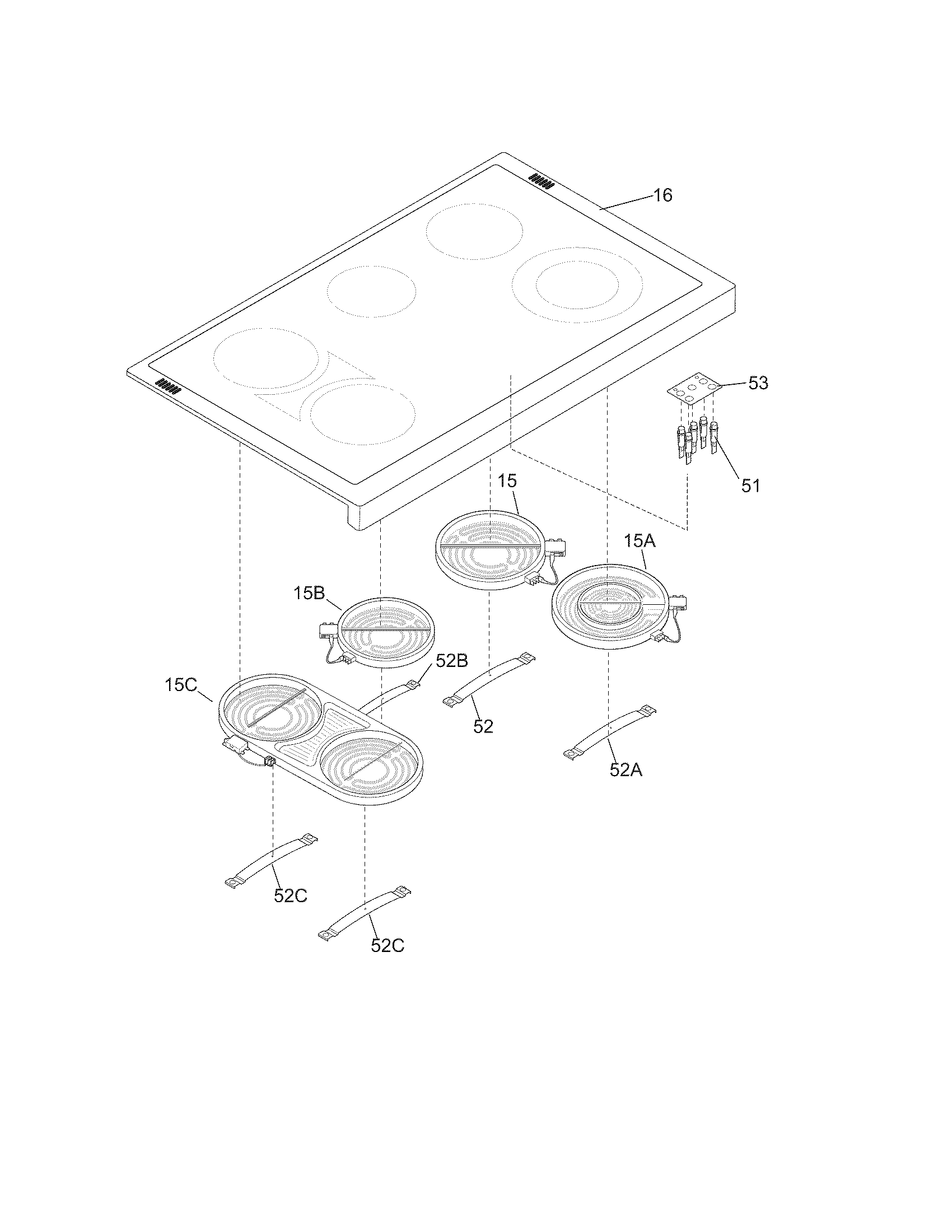 Frigidaire PLEF489GCA maintop diagram