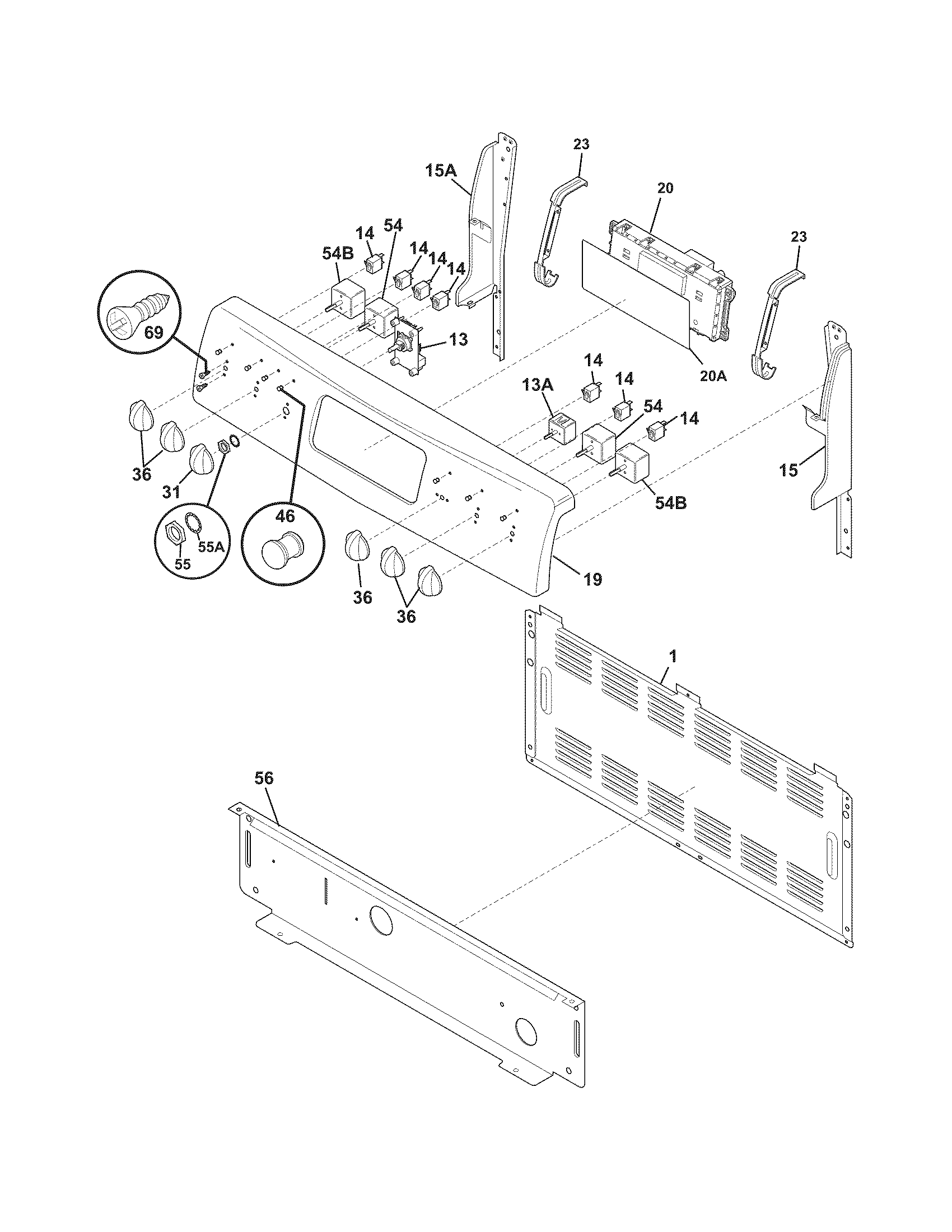 Frigidaire FEFLMC55HCA backguard diagram
