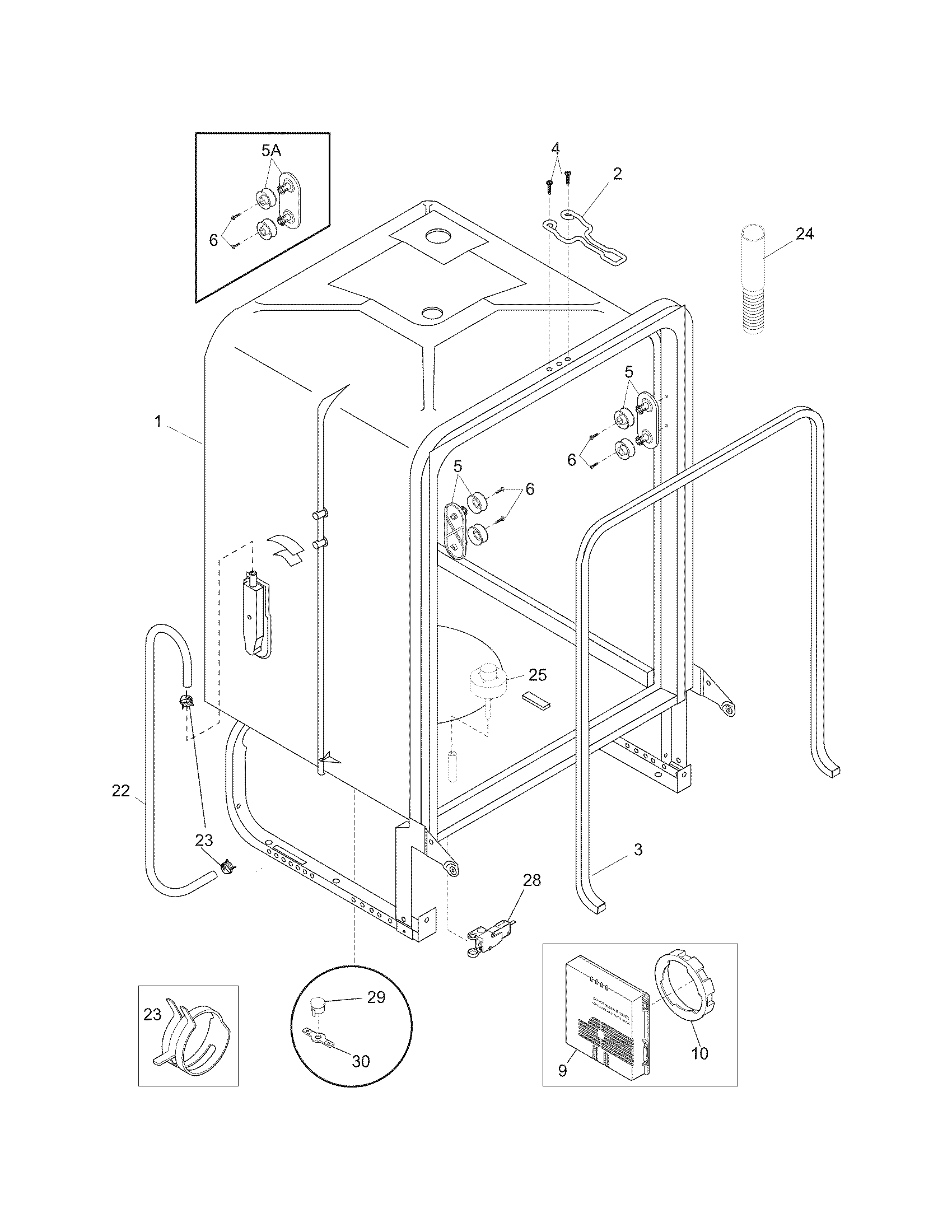 Frigidaire PLD4375RFC3 tub diagram